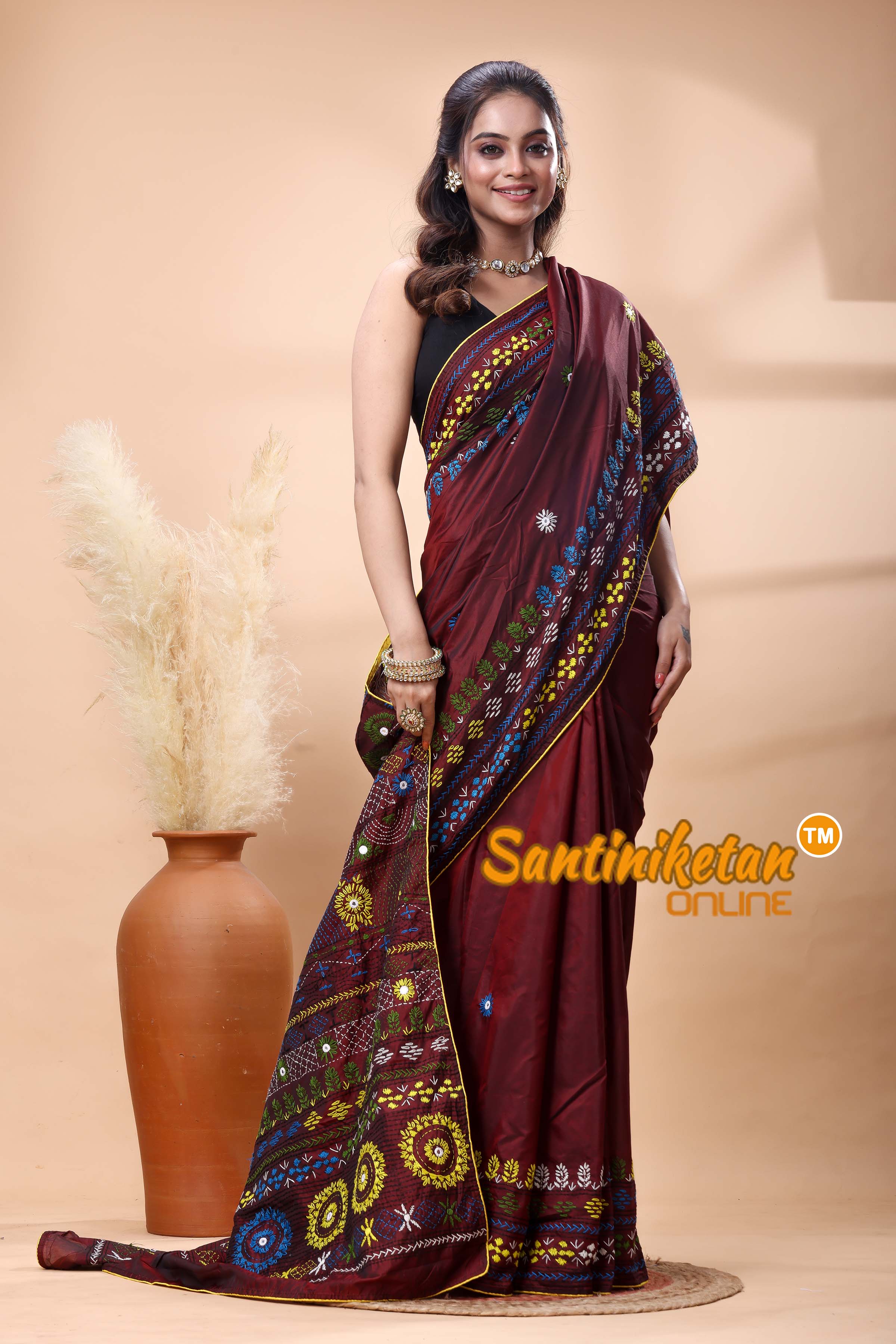 Bangalore Silk Lambani Stitch Saree
