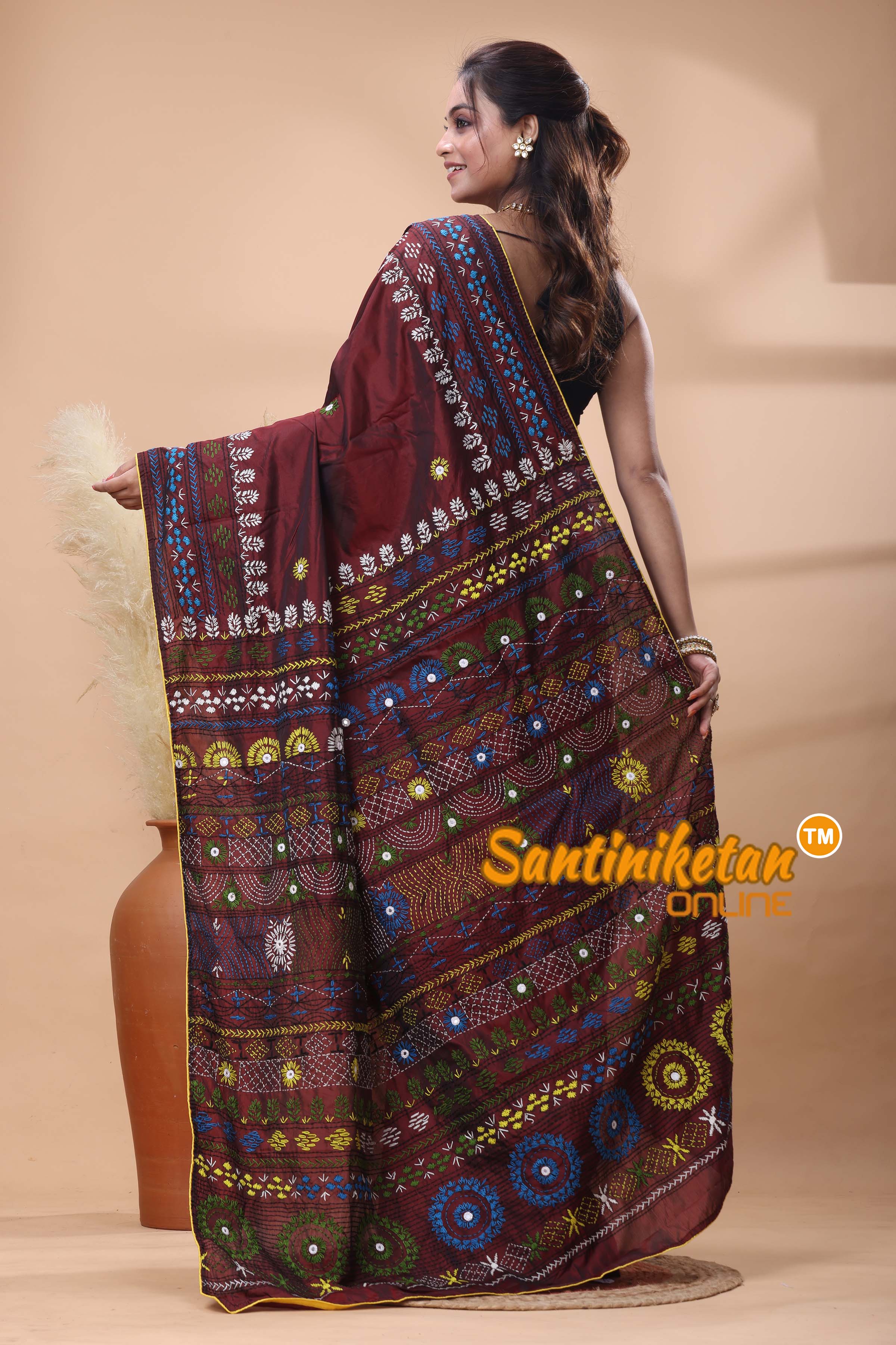 Bangalore Silk Lambani Stitch Saree