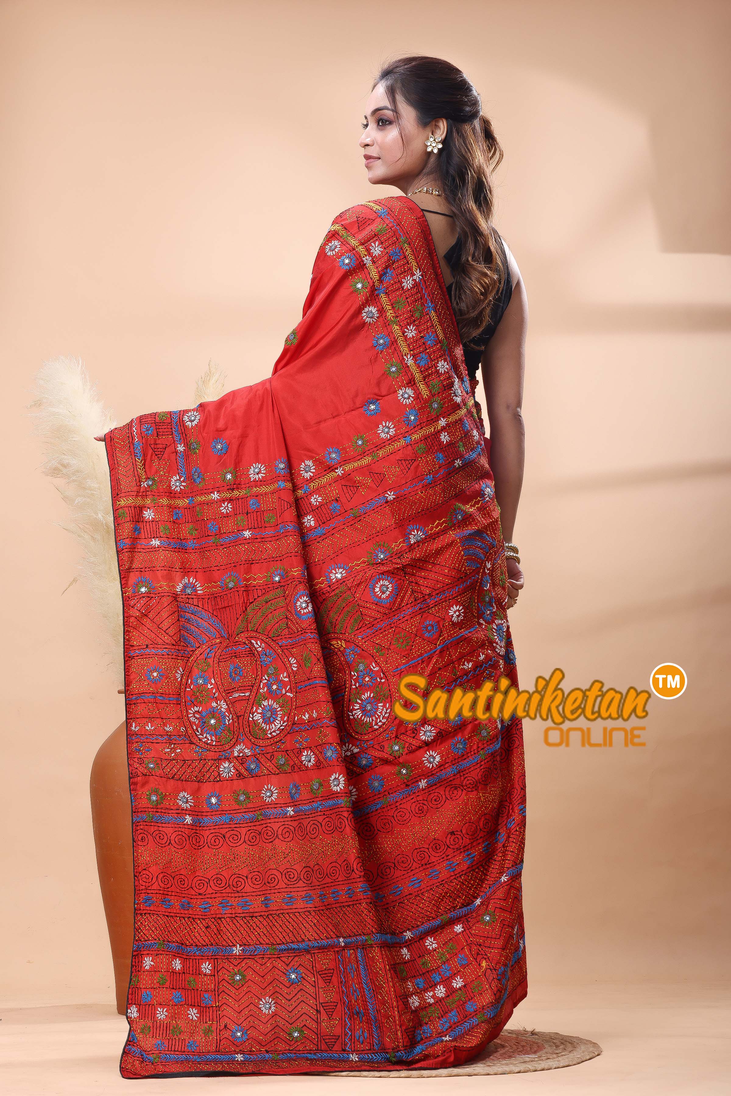 Bangalore Silk Lambani Stitch Saree