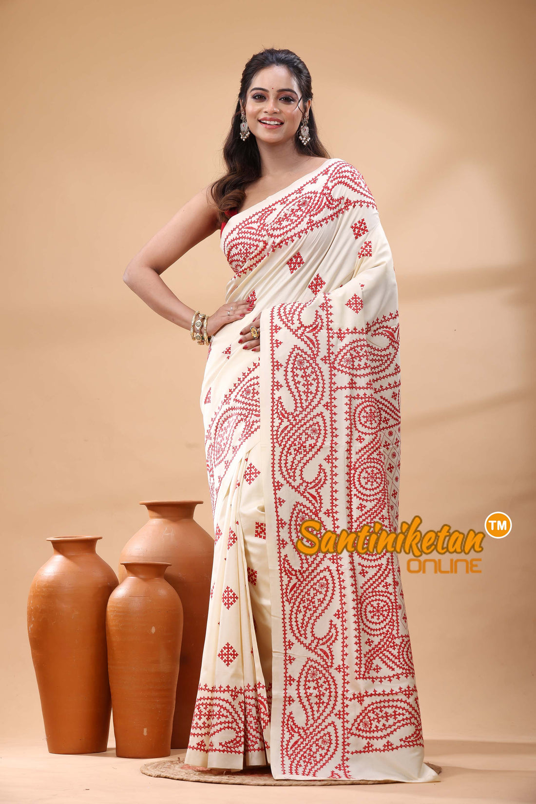 Tussar Silk Gujrati Stitch Saree