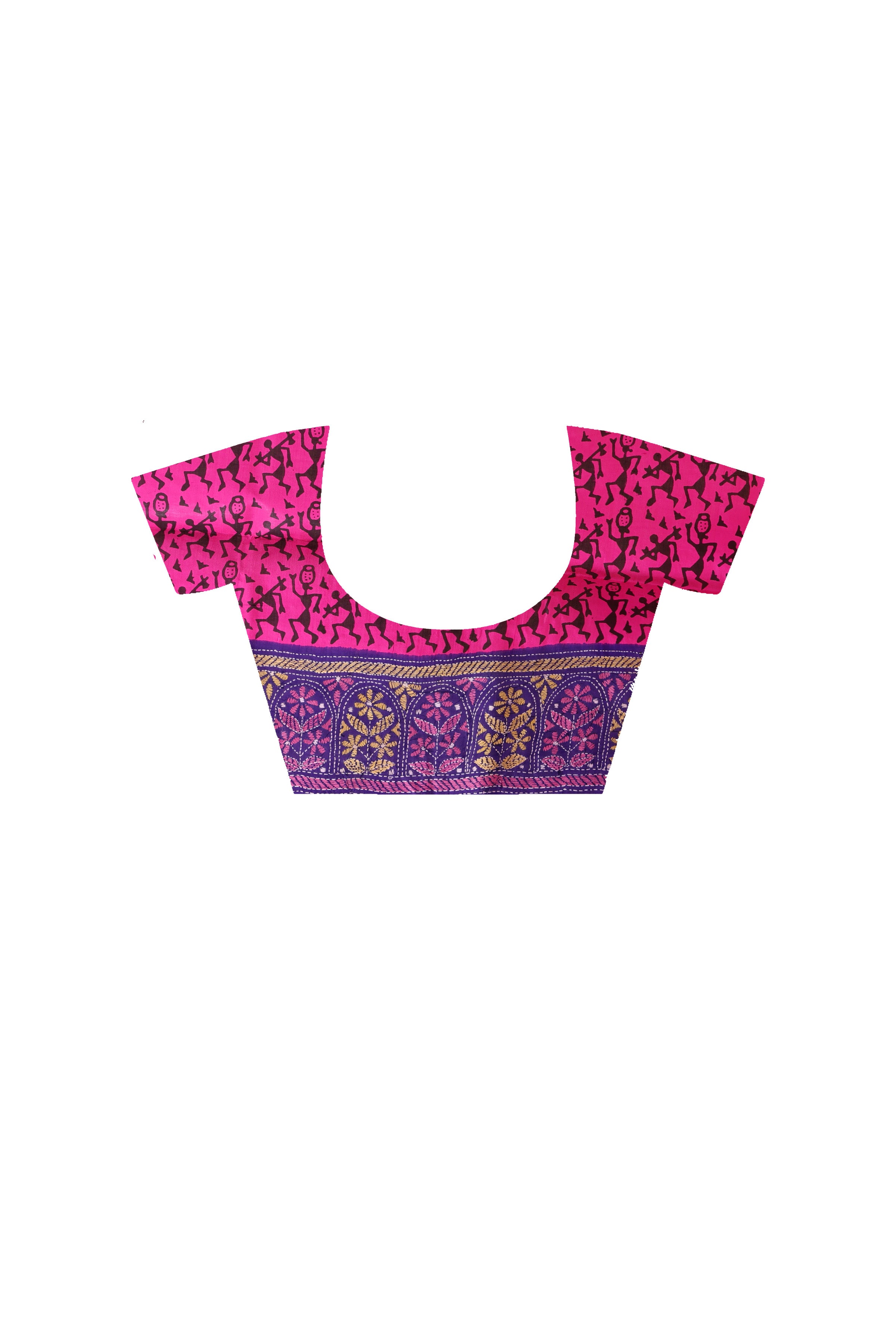 Pure Bangalore Silk Kantha Stitch Saree