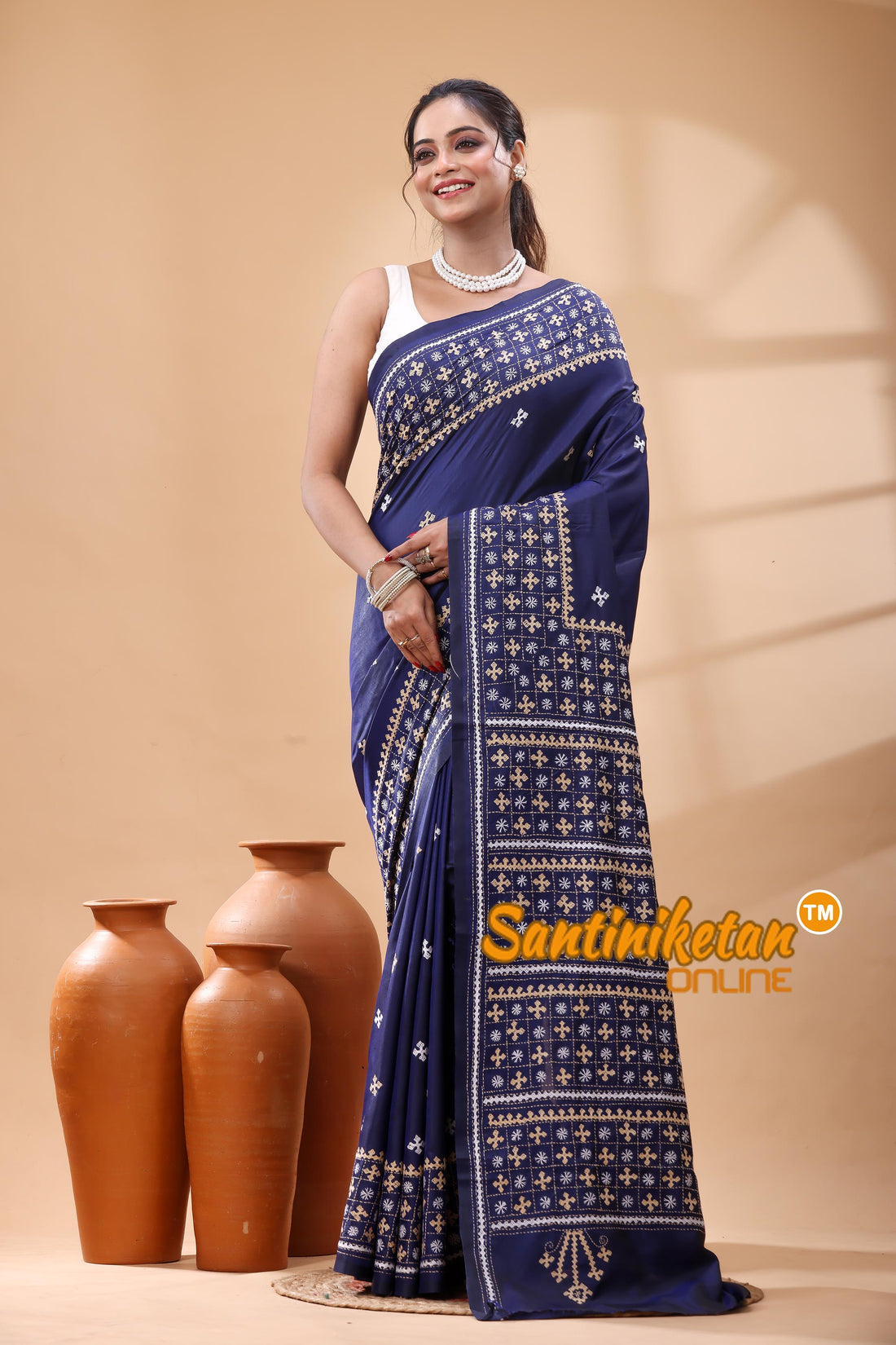Bangalore Silk Gujrati Stitch Saree