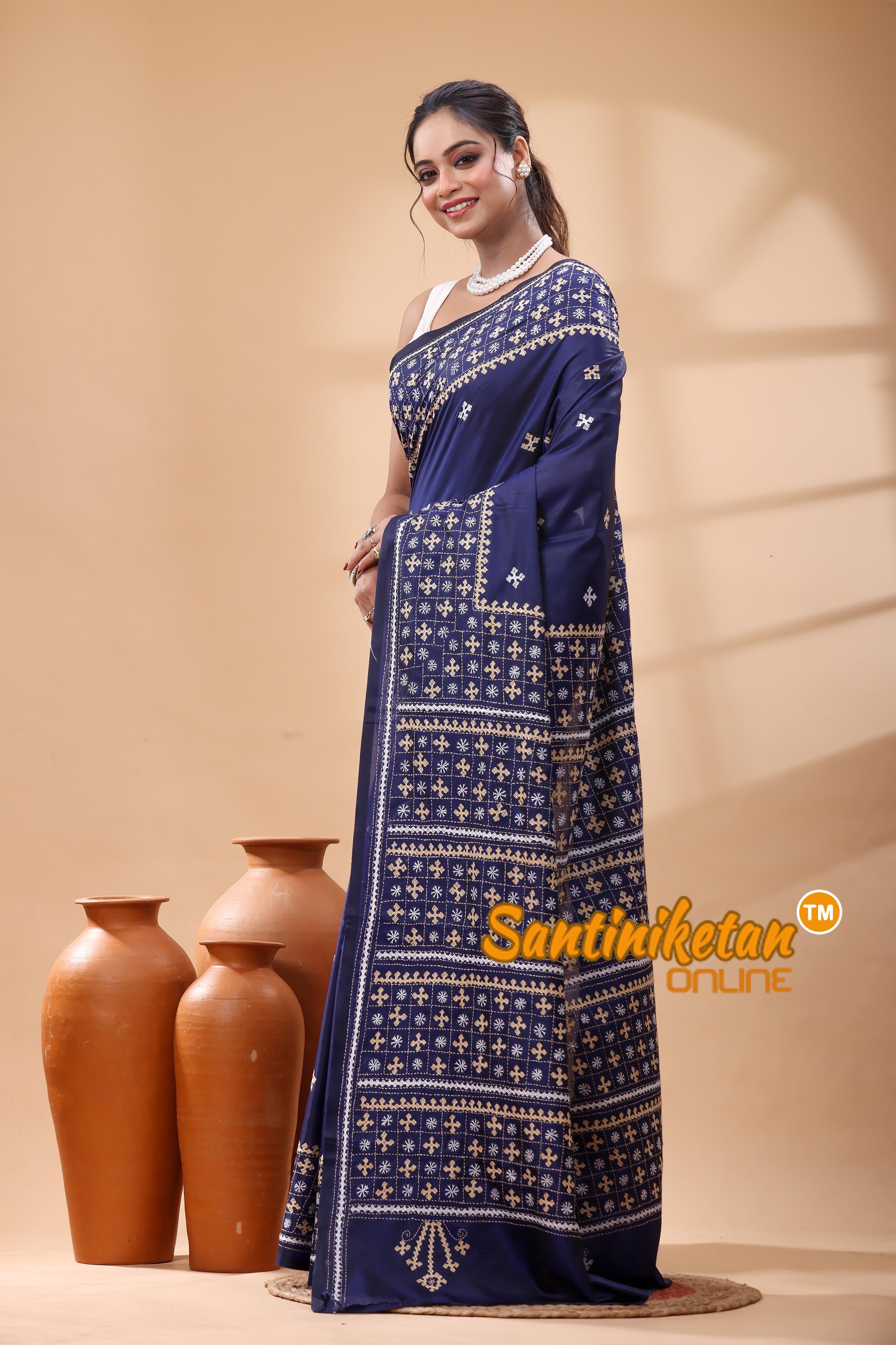 Bangalore Silk Gujrati Stitch Saree