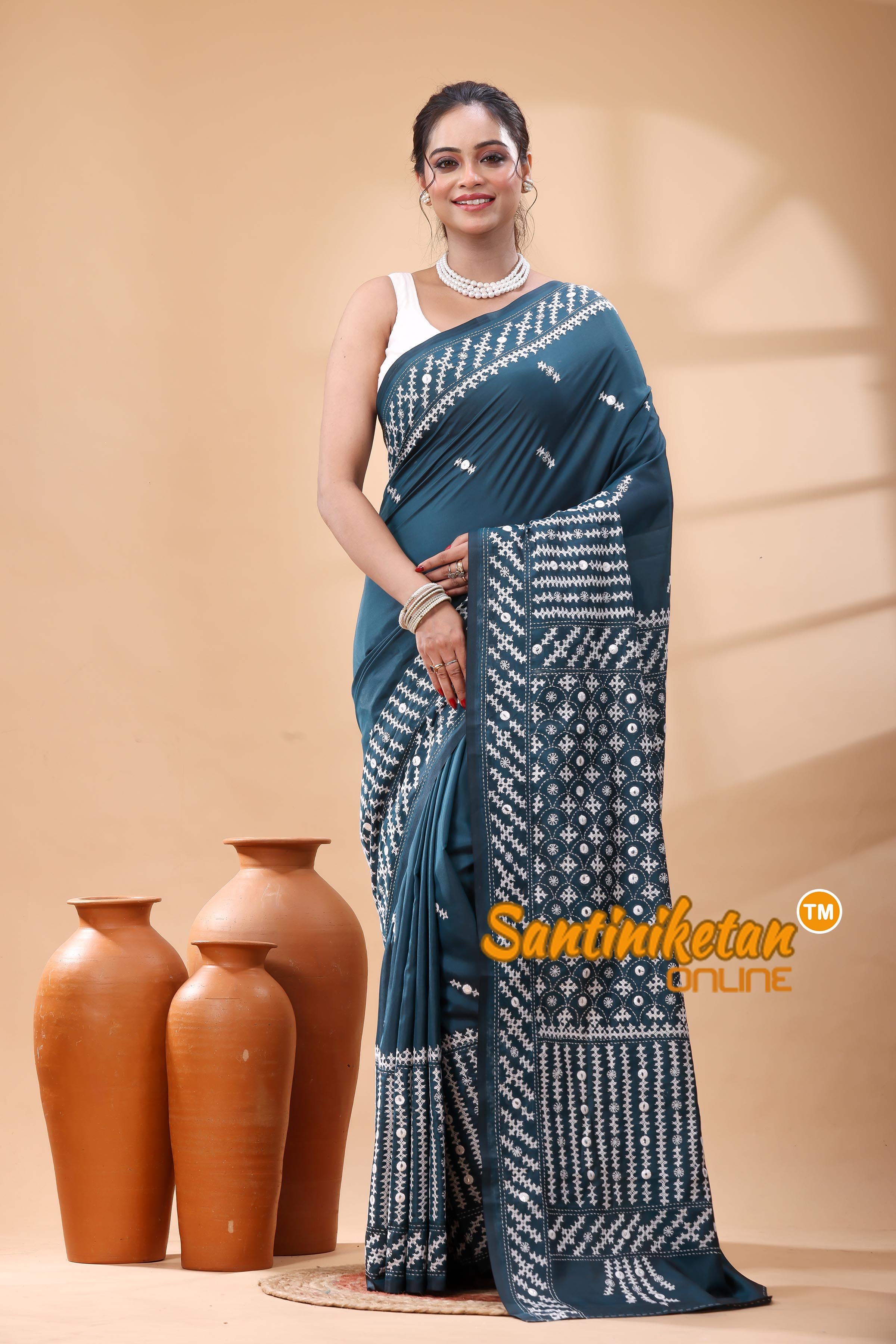 Bangalore Silk Gujrati Stitch Saree
