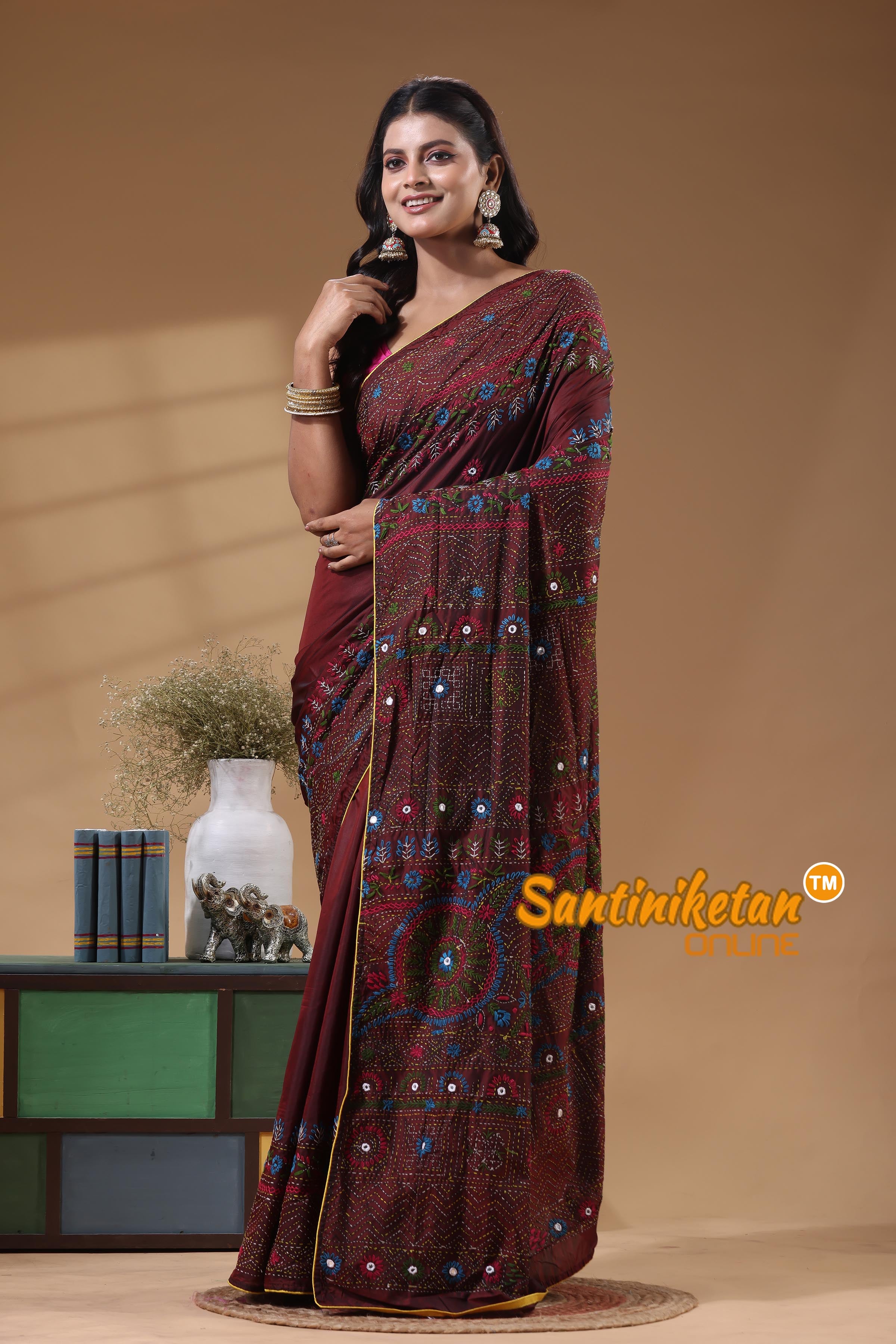 Bangalore Silk Lambani Stitch Saree