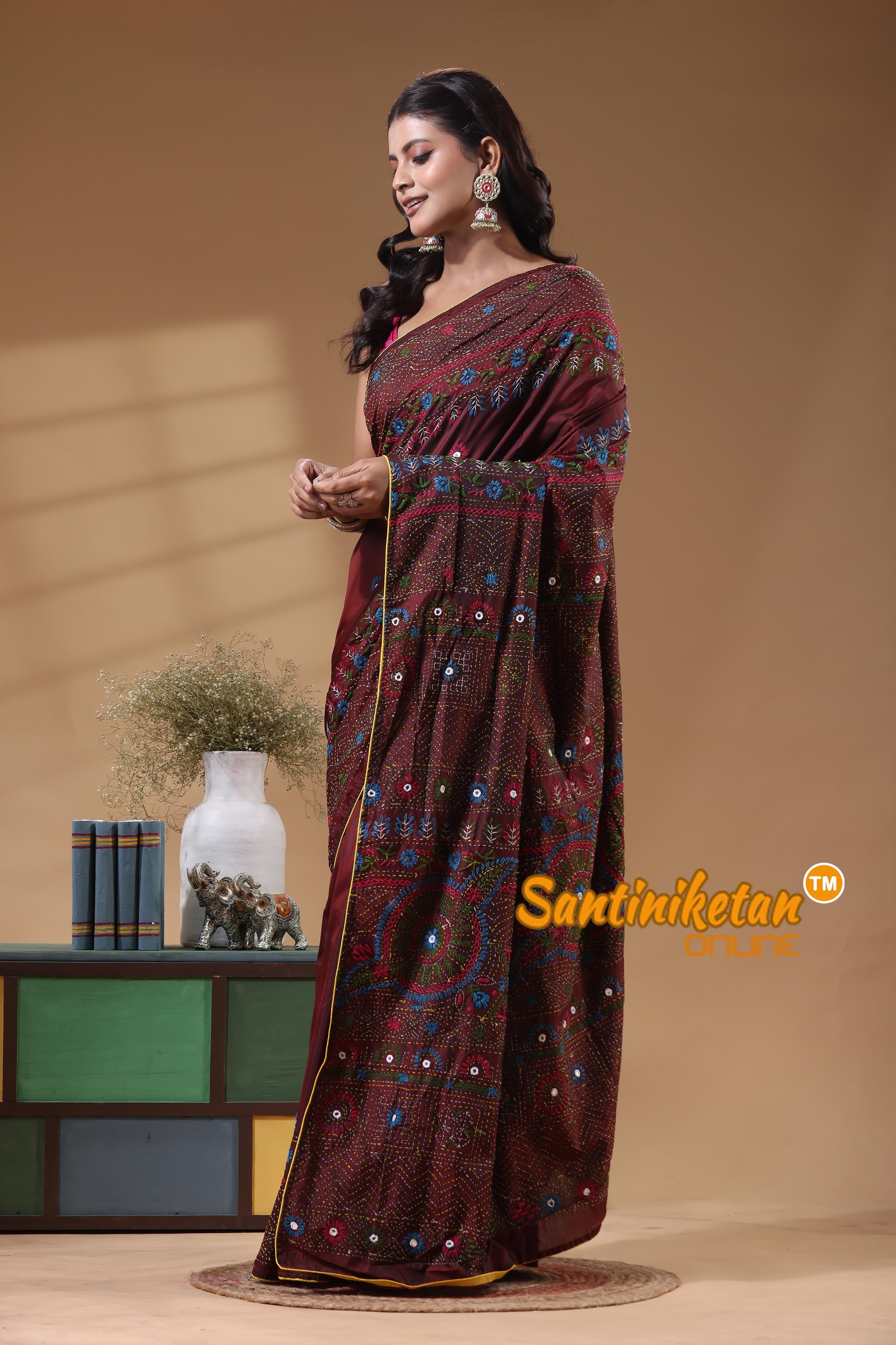 Bangalore Silk Lambani Stitch Saree