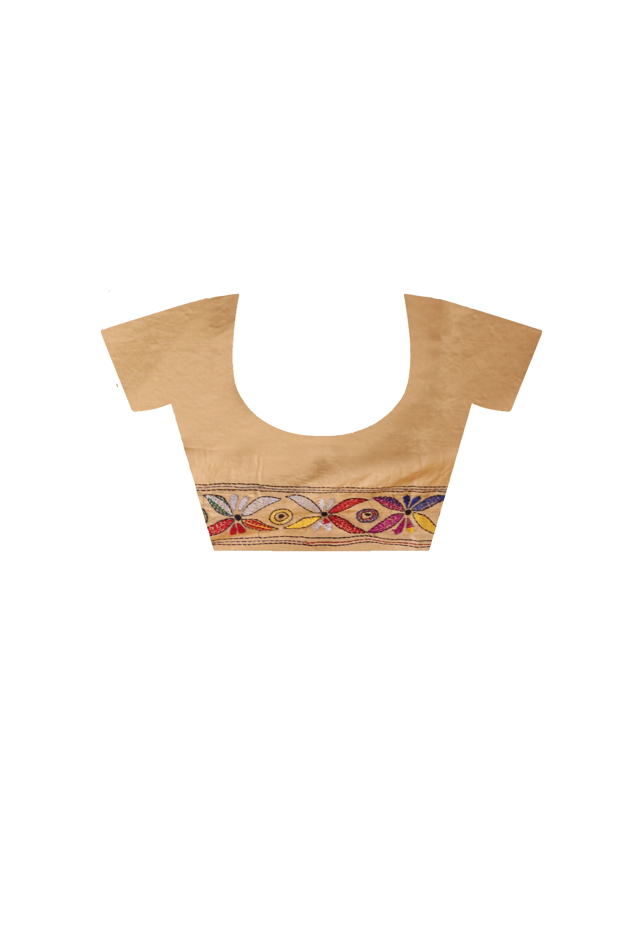 Bangalore Silk Kantha Stitch Saree