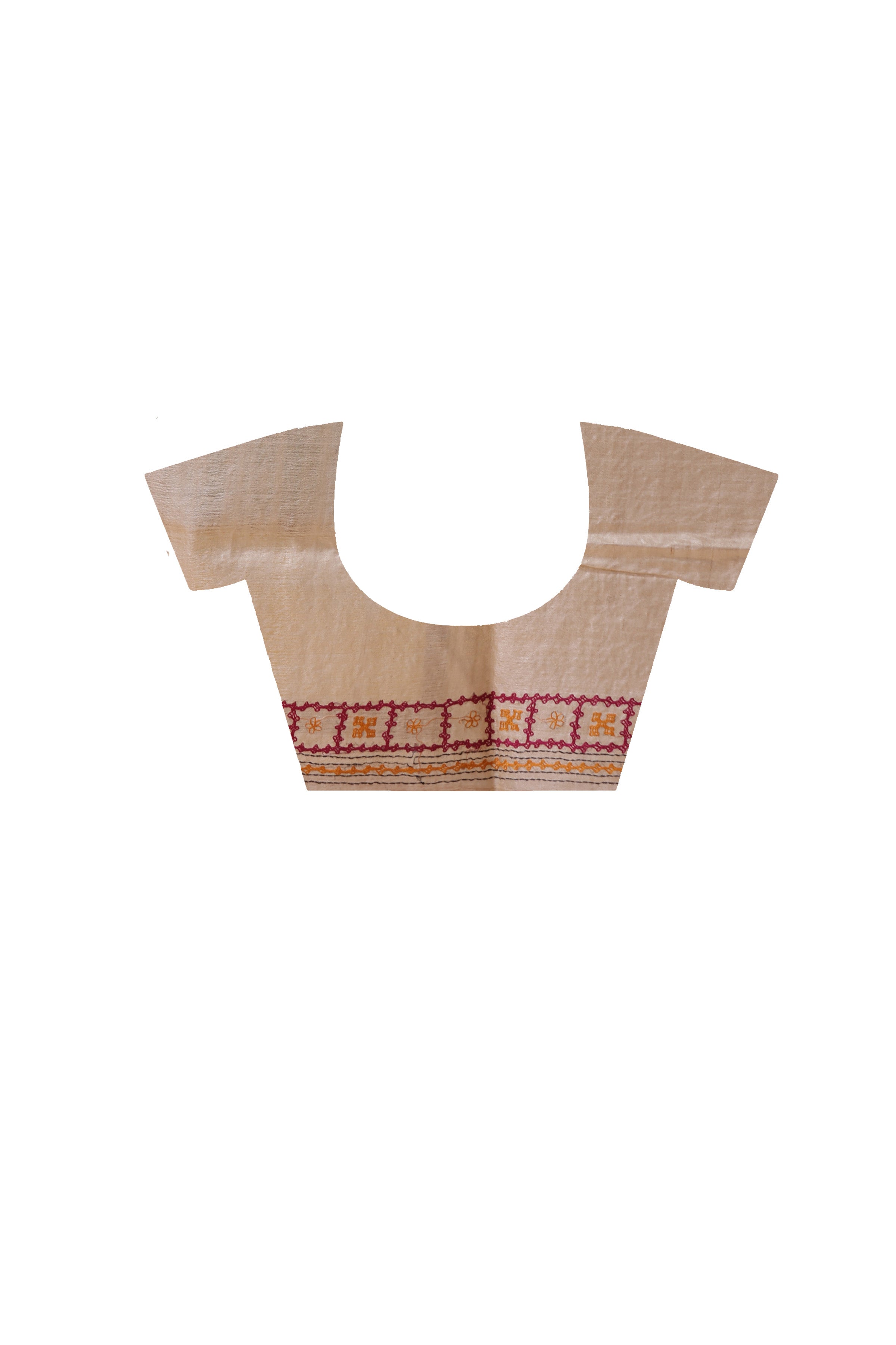 Pure Gachi Tussar Silk Gujarati Stitch Saree