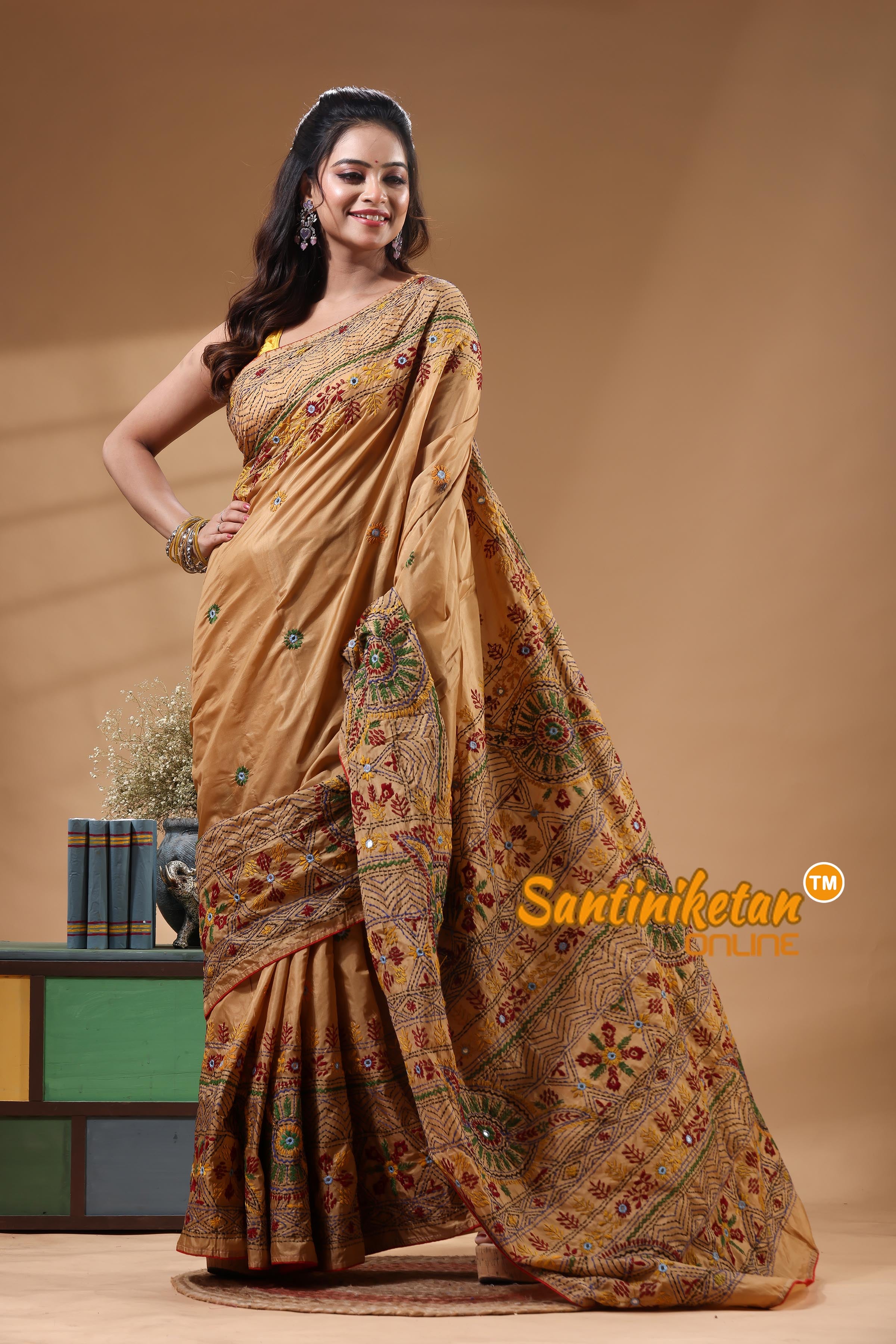 Bangalore Silk Lambani Stitch Saree