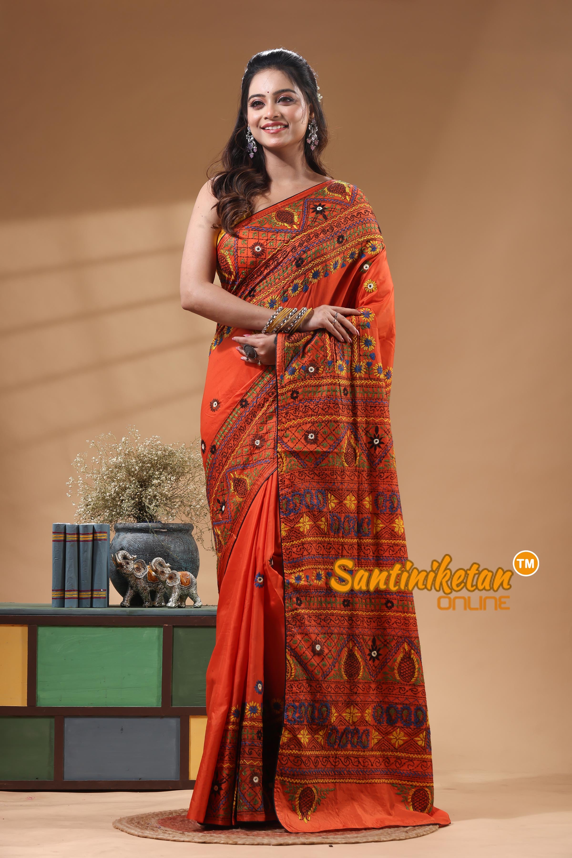 Bangalore Silk Lambani Stitch Saree