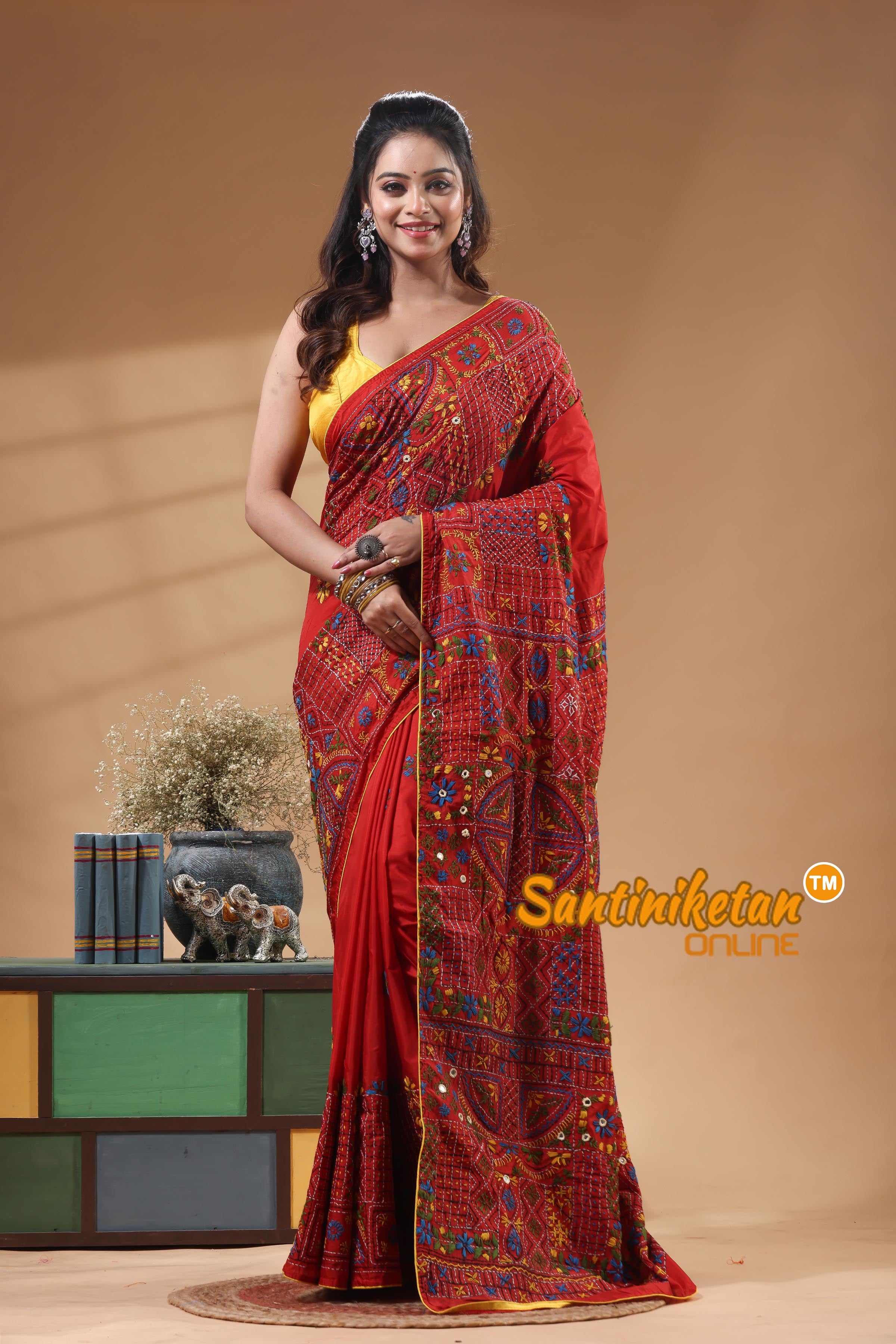 Bangalore Silk Lambani Stitch Saree