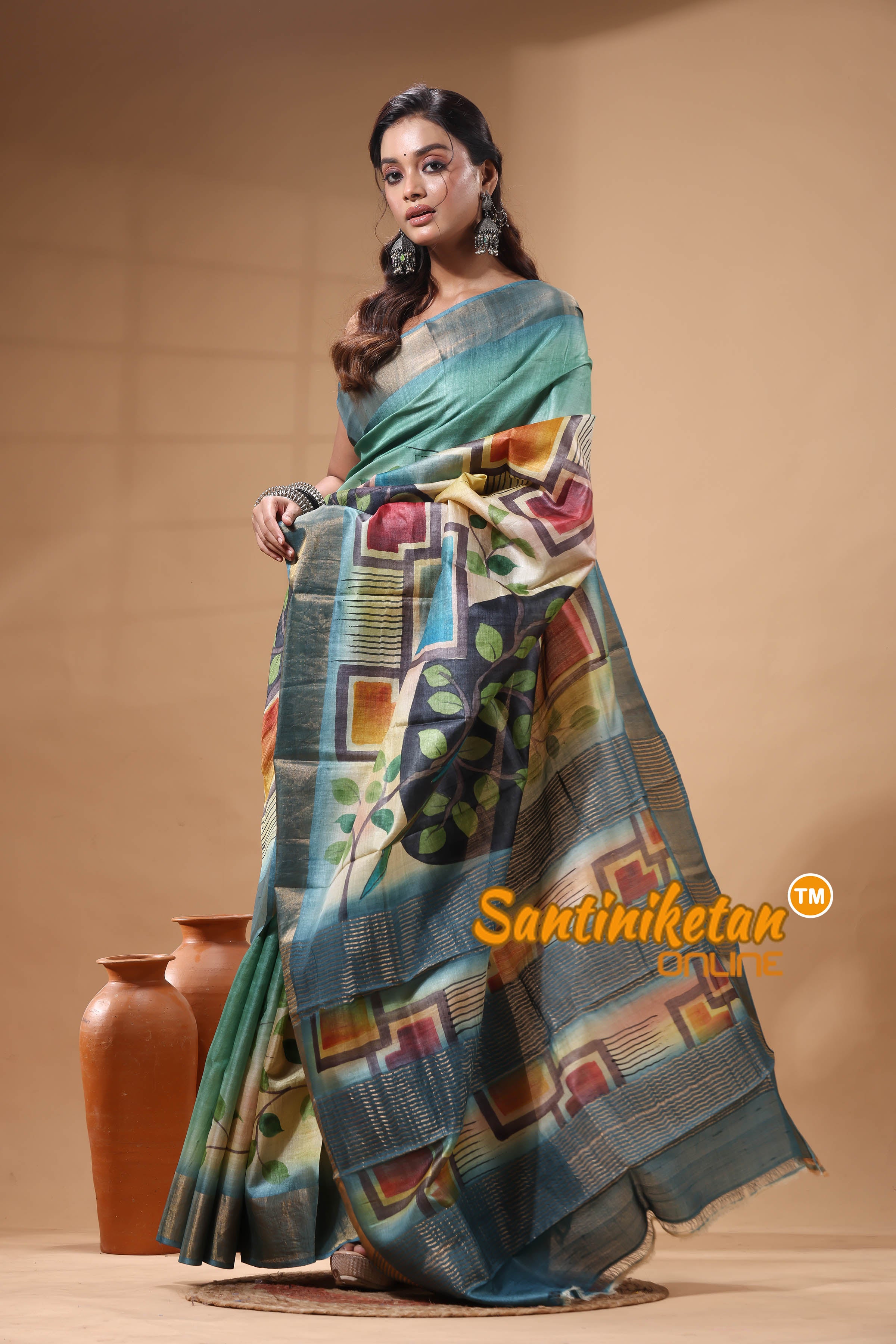 Pure Zari Tussar Hand Painted Saree SN2629889