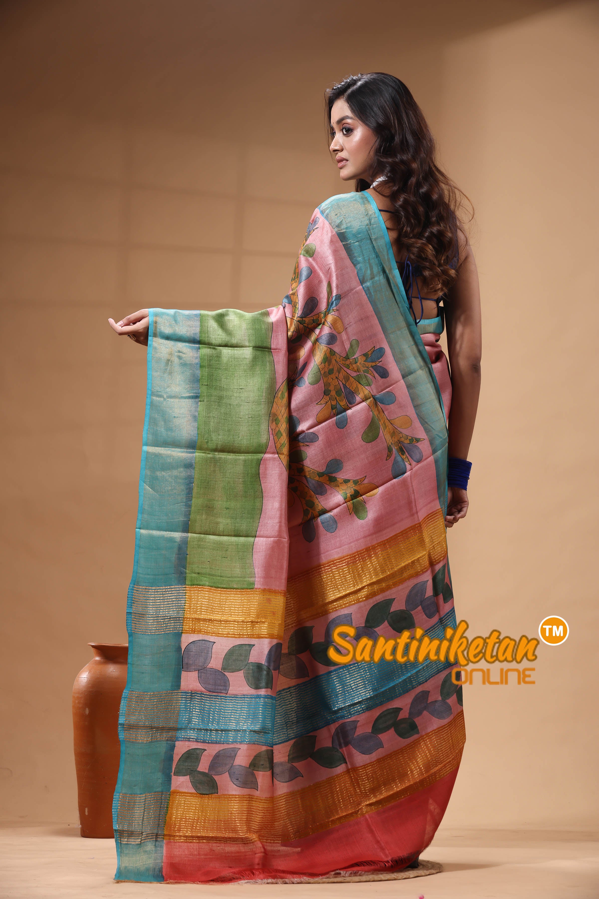 Pure Zari Tussar Hand Painted Saree SN2630365