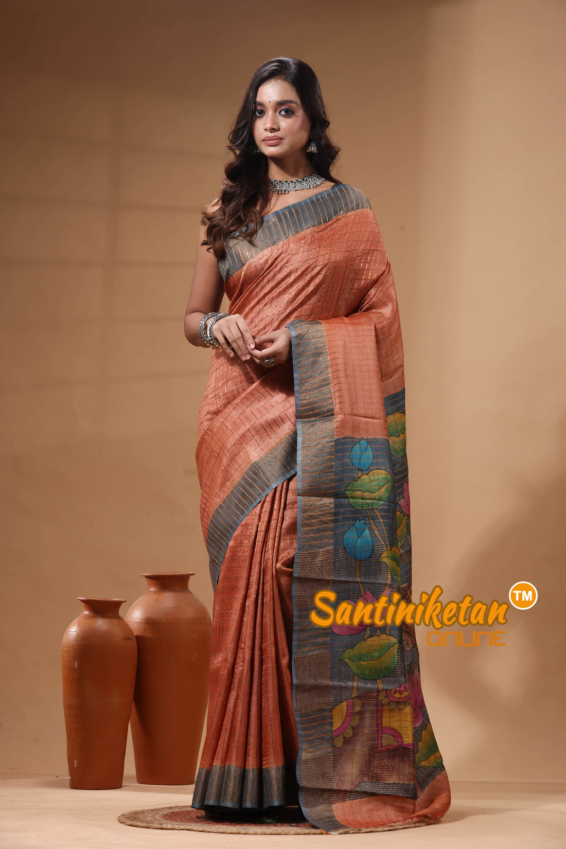 Pure Zari Tussar Hand Painted Saree SN2630479