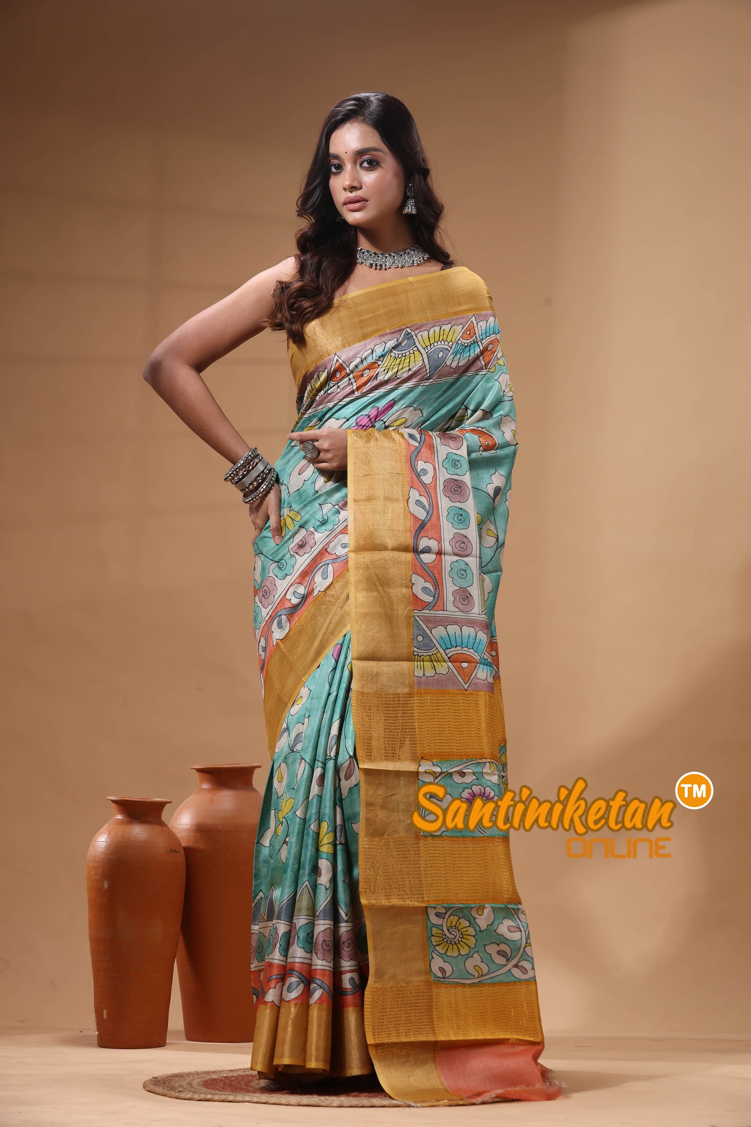 Pure Zari Tussar Hand Painted Saree SN2630546