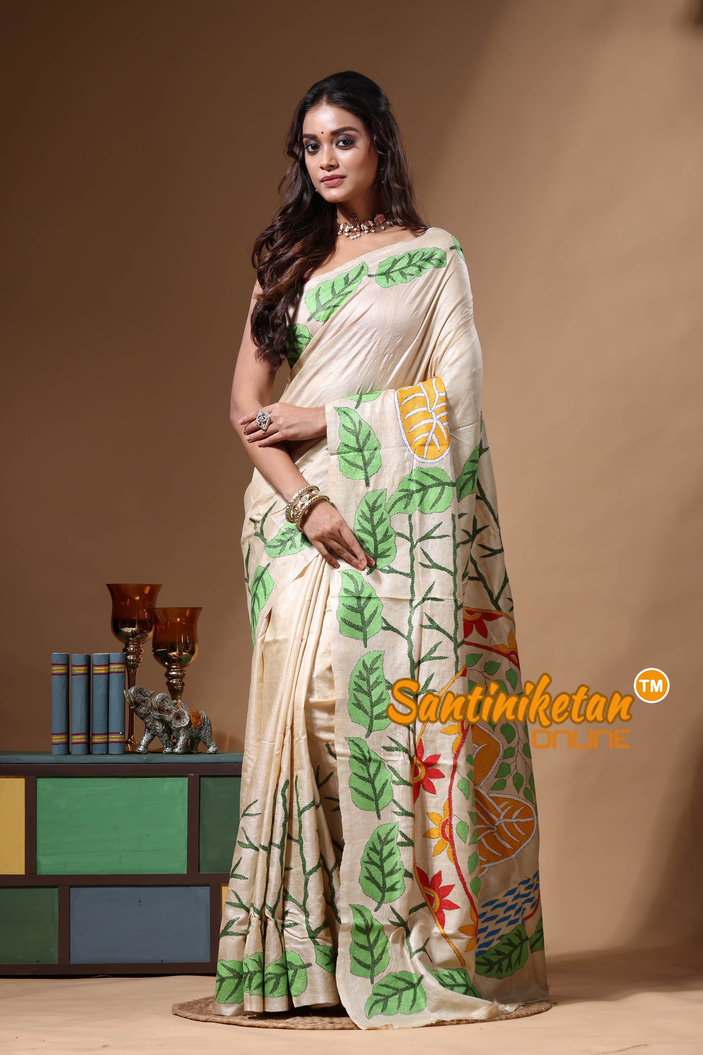Pure Gachi Tussar Kantha Stitch Saree SN2630625
