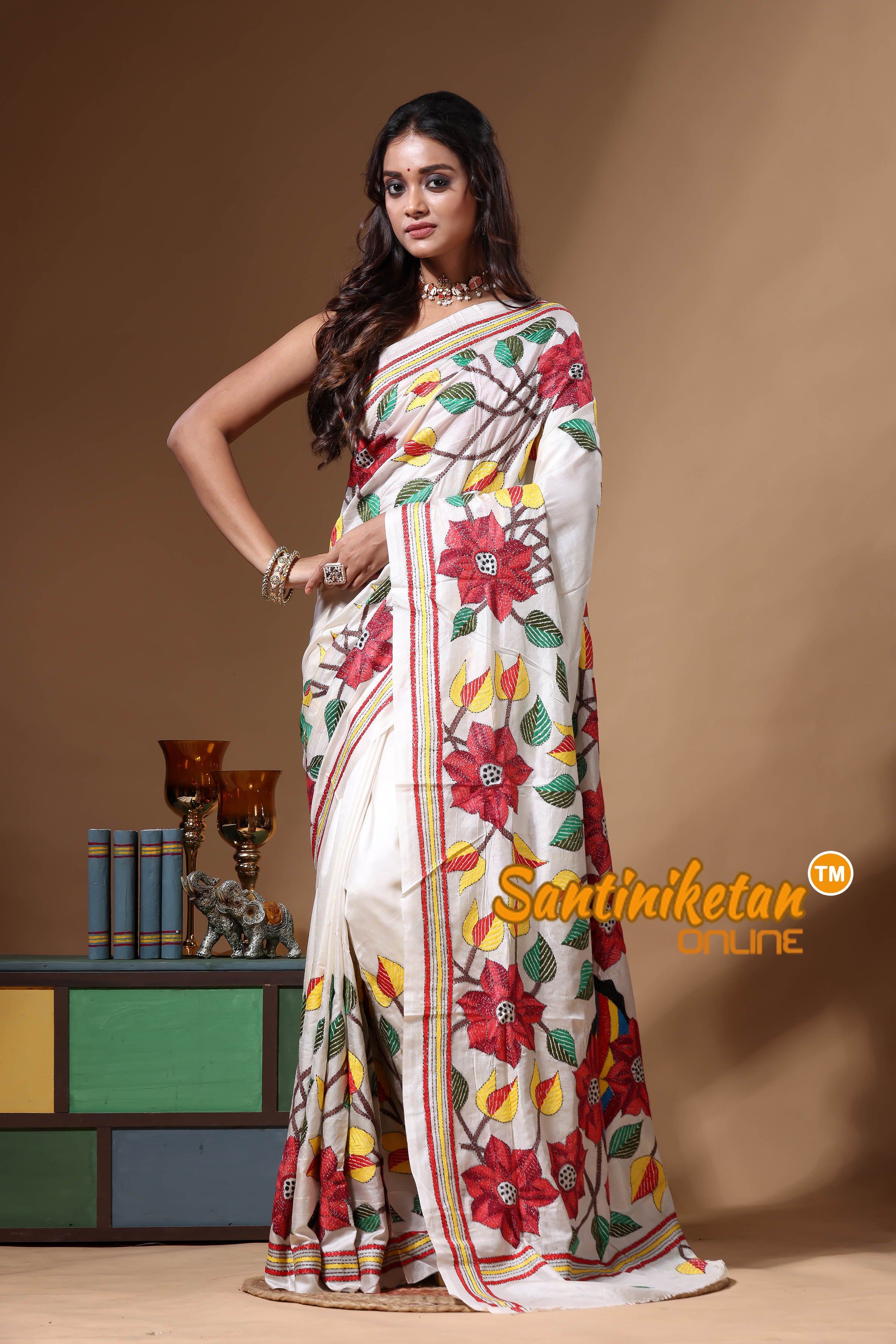 Pure Gachi Tussar Kantha Stitch Saree SN2630631