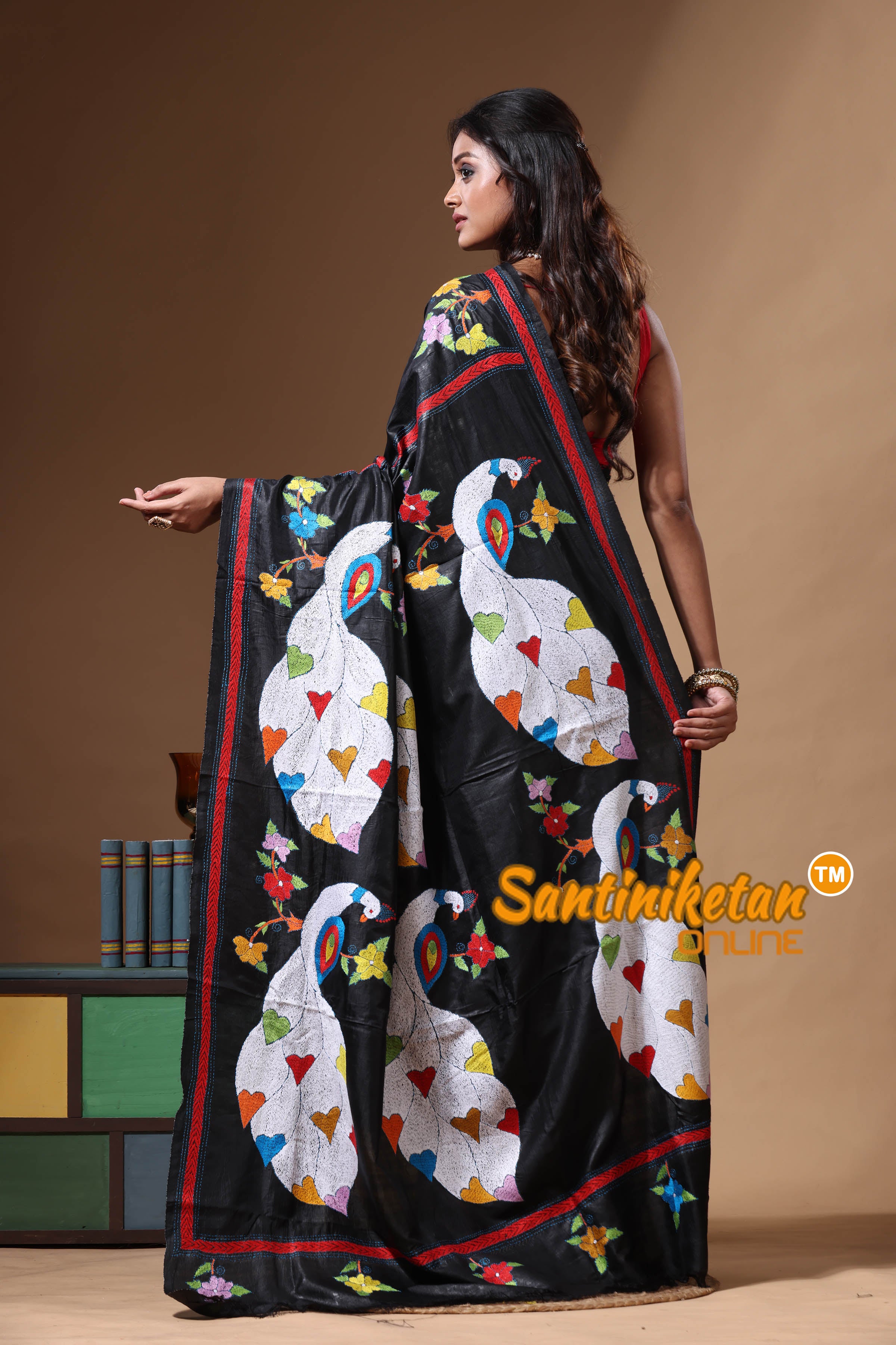Dye Pure Gachi Tussar Kantha Stitch Saree SN2630668