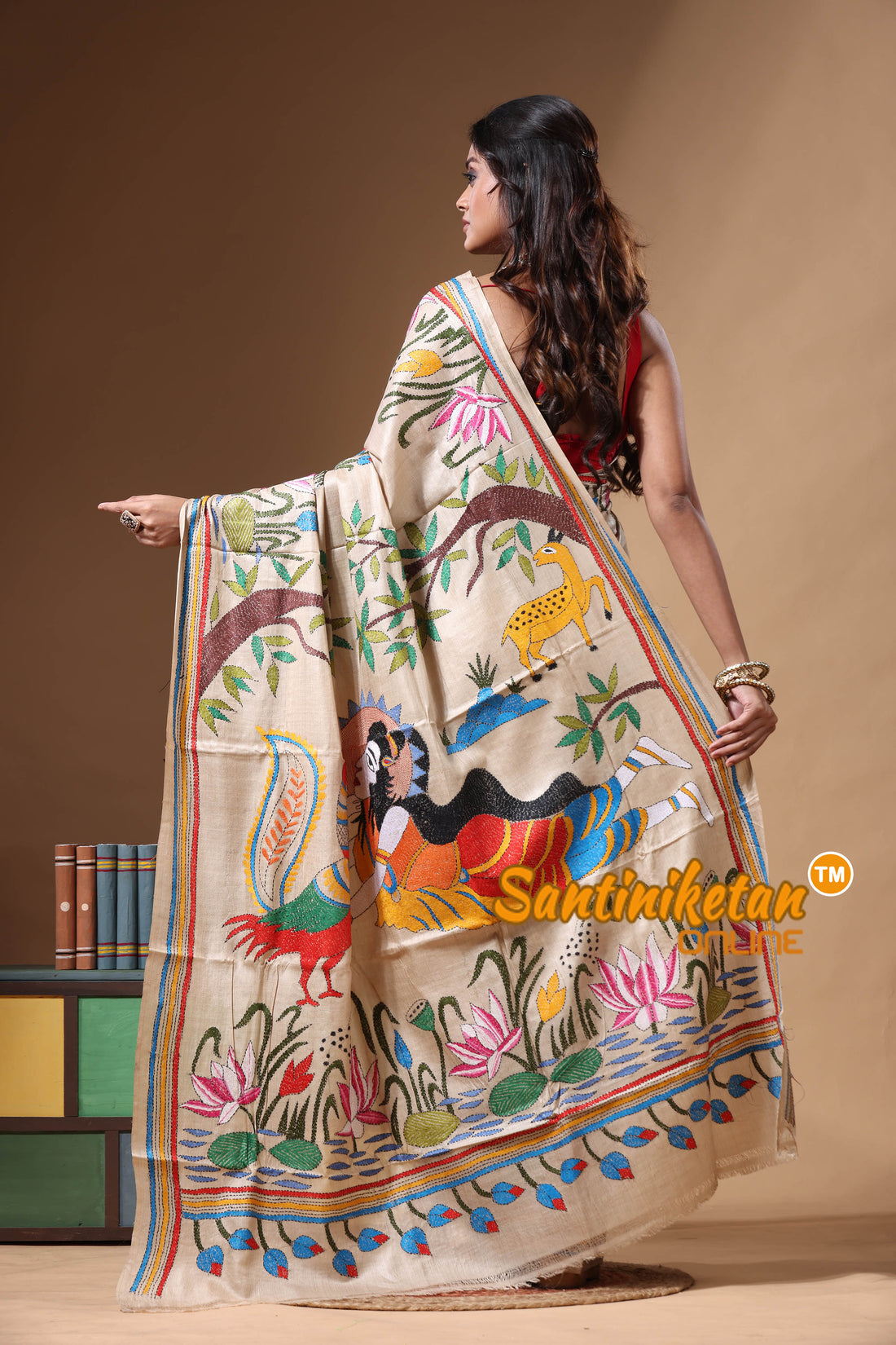 Pure Gachi Tussar Kantha Stitch Saree SN2630717