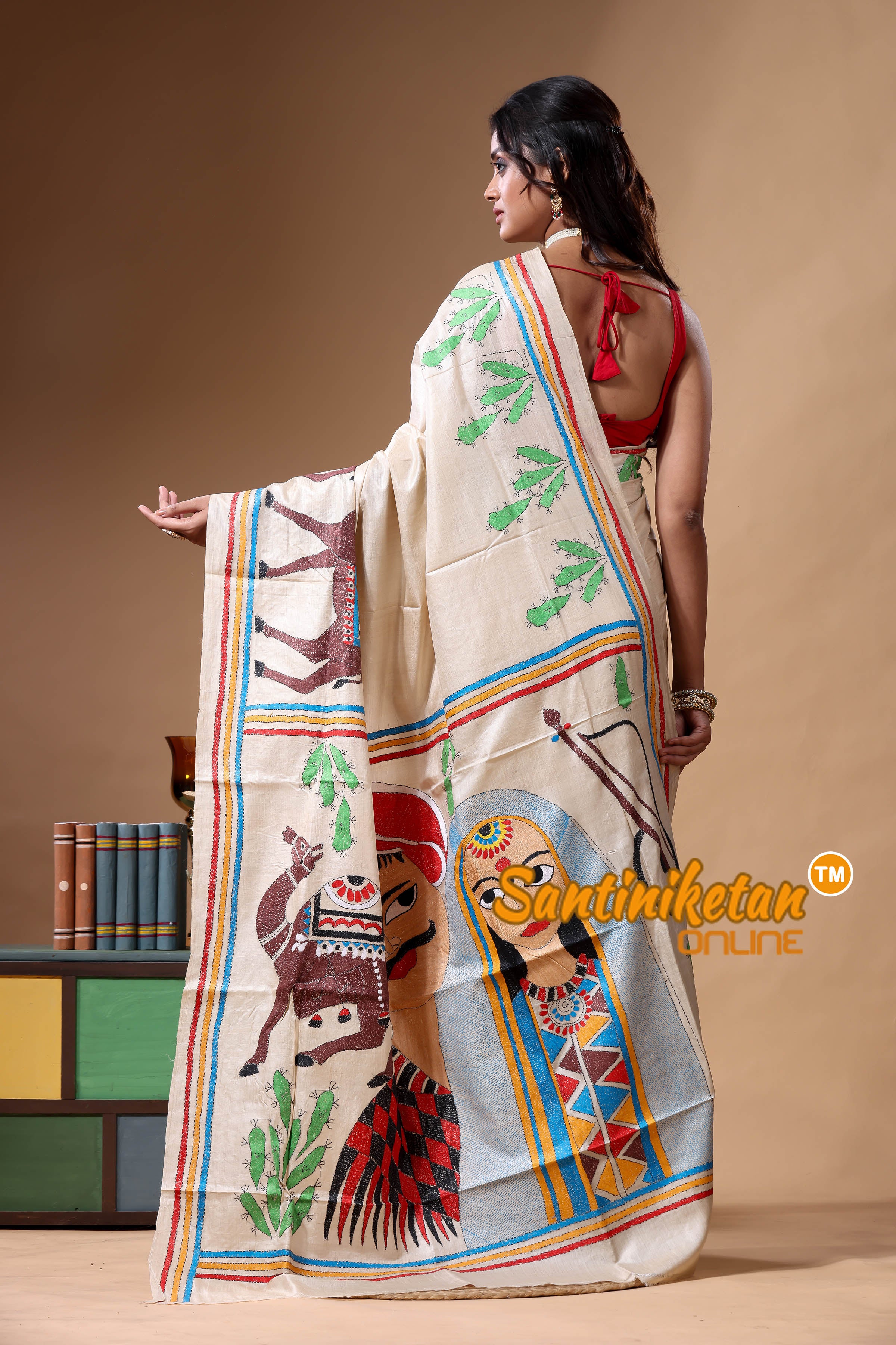 Pure Gachi Tussar Kantha Stitch Saree SN2630771