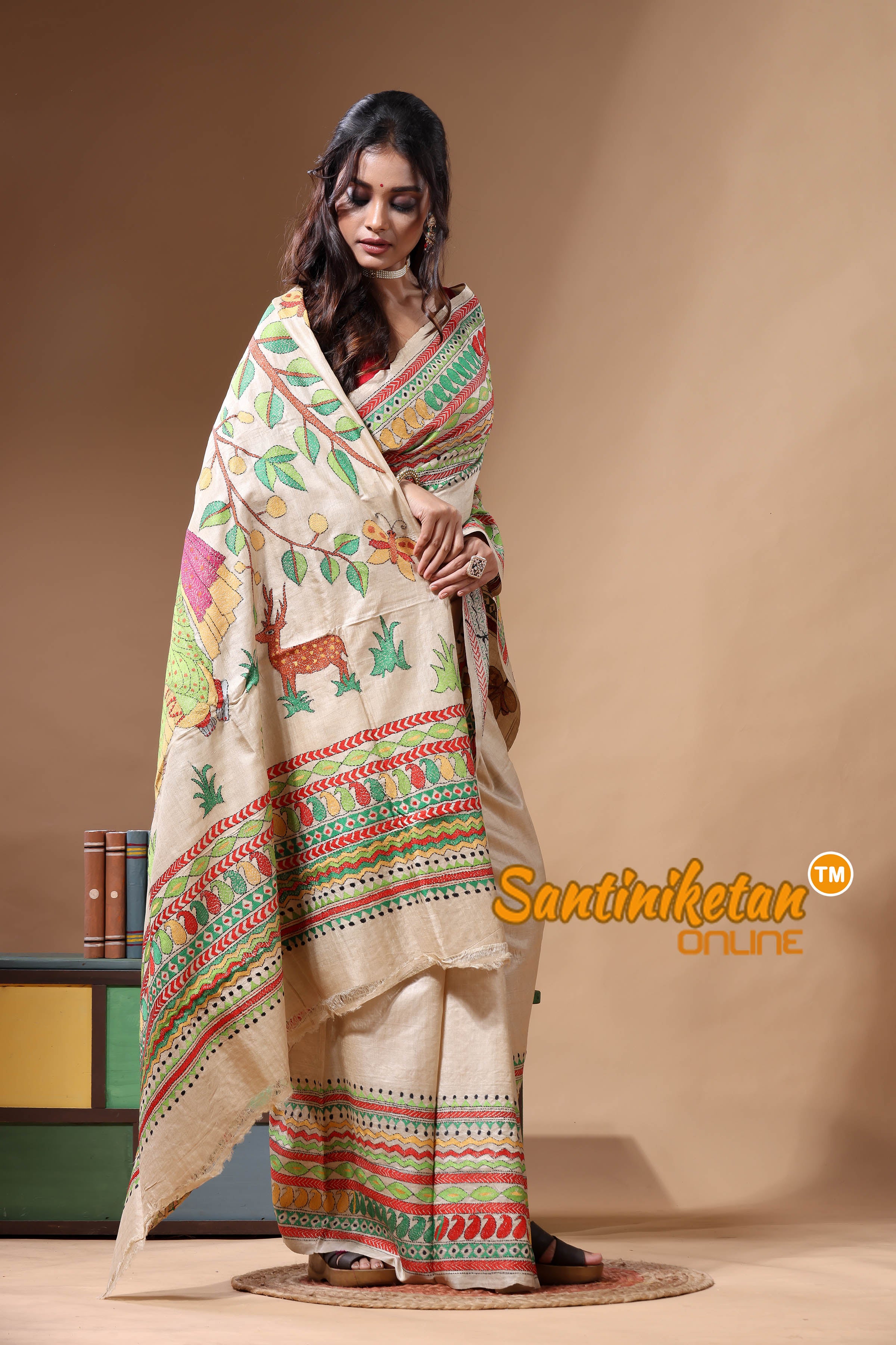 Pure Gachi Tussar Kantha Stitch Saree SN2630783