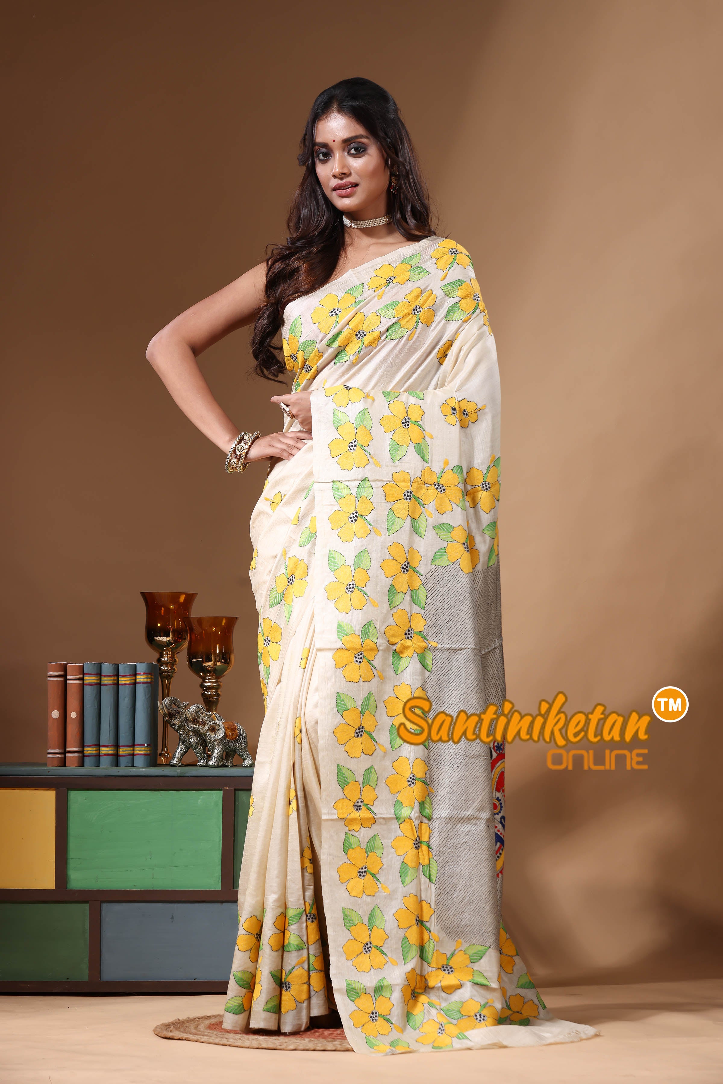Pure Gachi Tussar Kantha Stitch Saree SN2630866