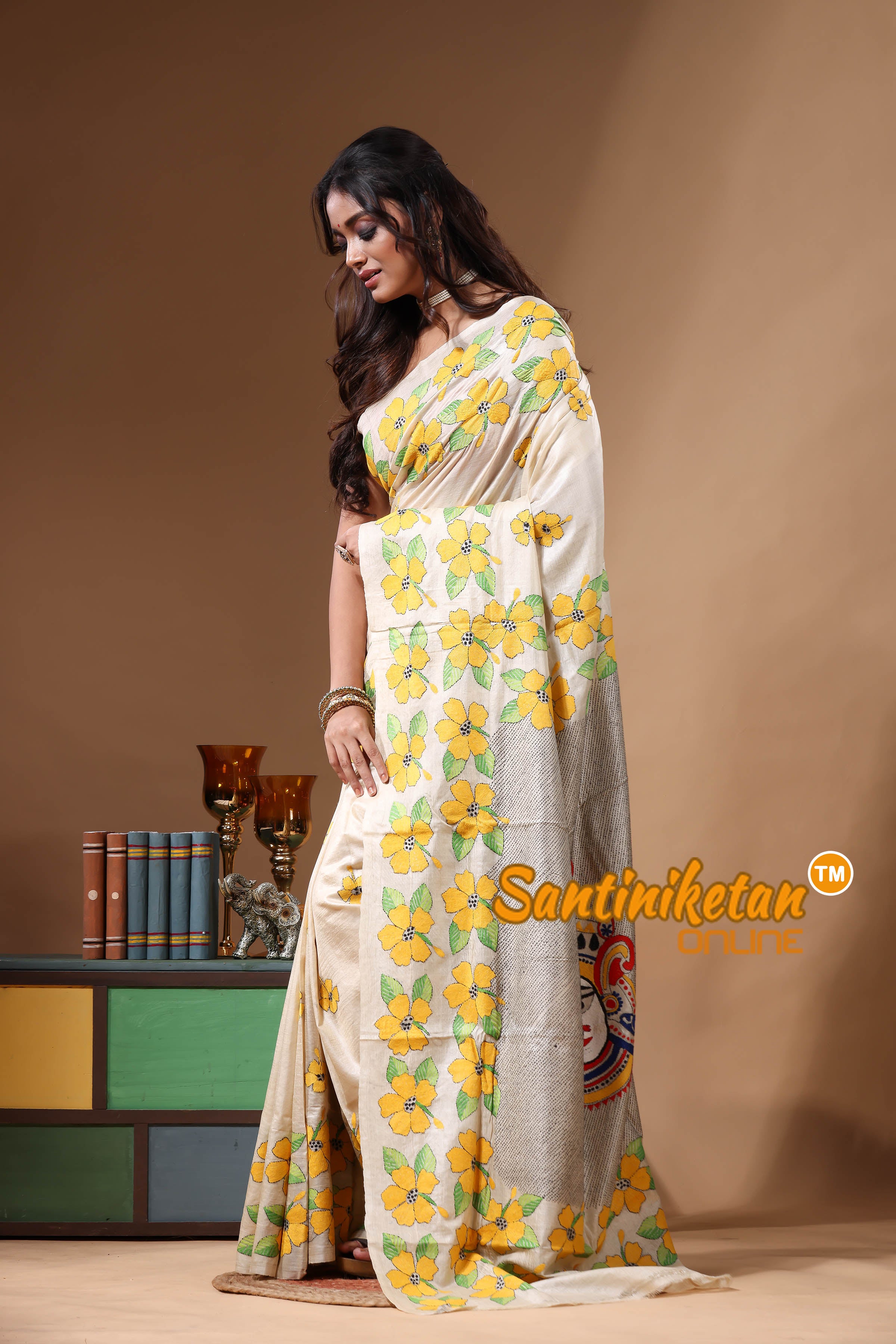 Pure Gachi Tussar Kantha Stitch Saree SN2630866