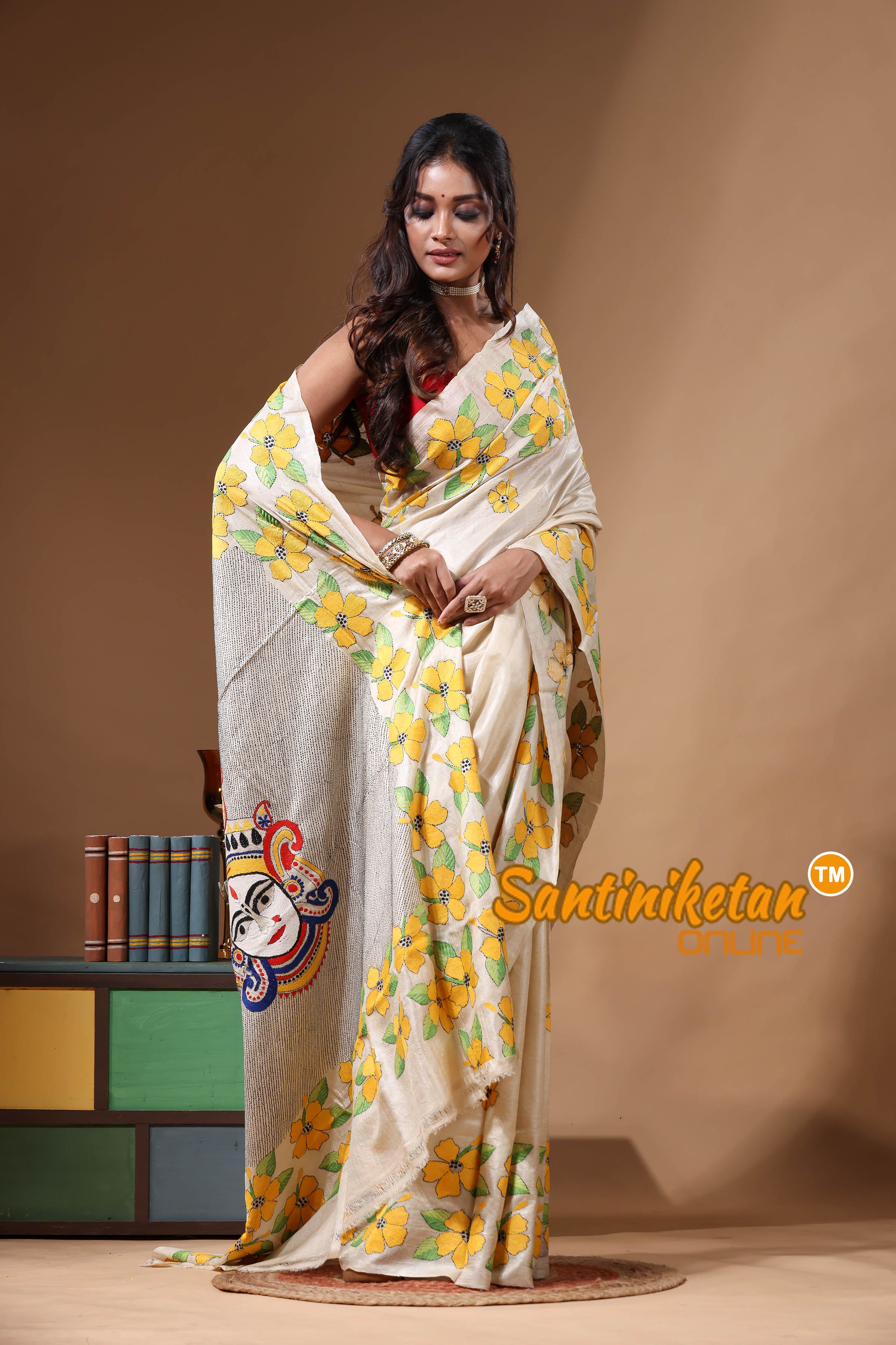 Pure Gachi Tussar Kantha Stitch Saree SN2630866