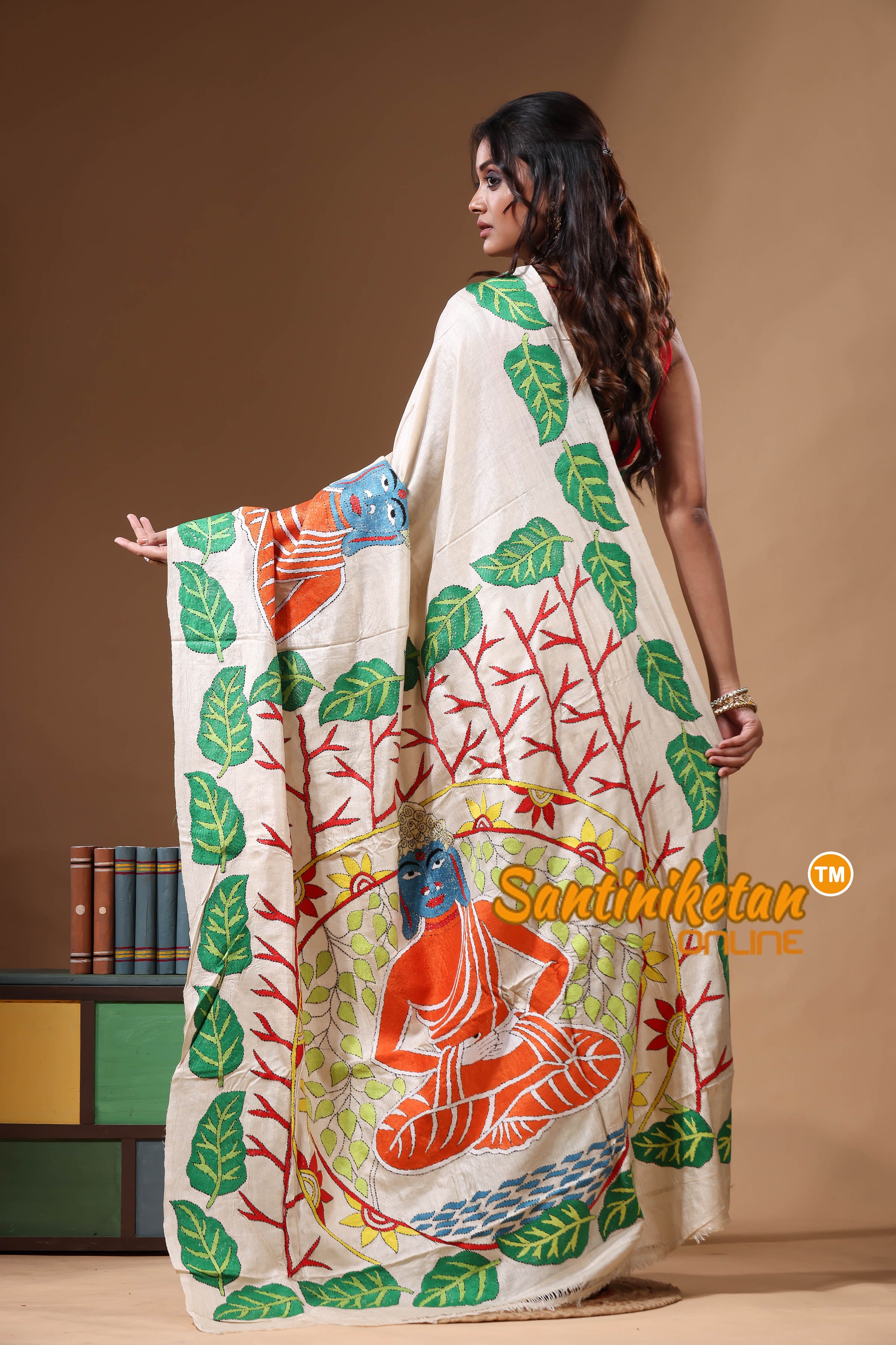Pure Gachi Tussar Kantha Stitch Saree SN2630878