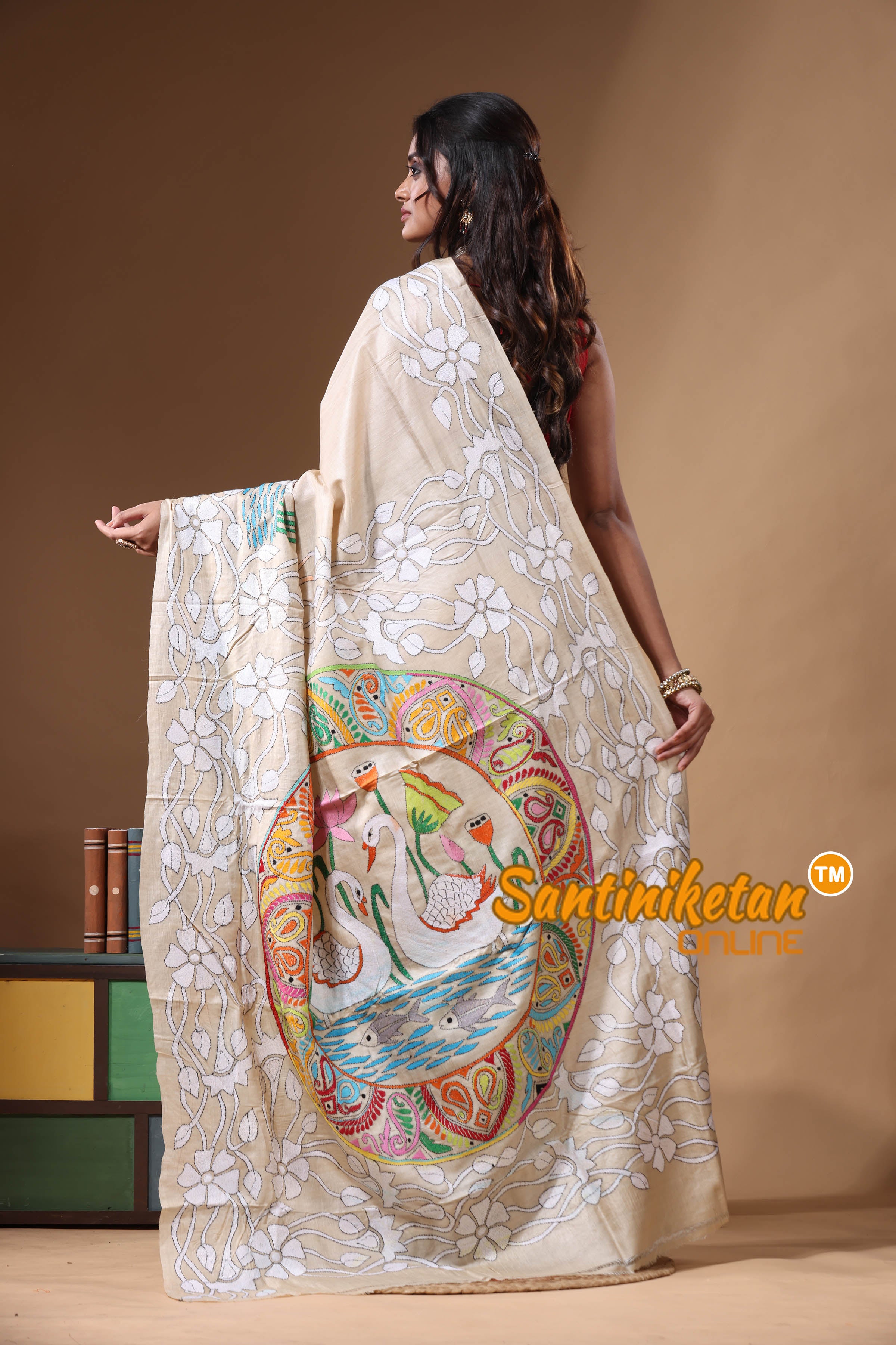 Pure Gachi Tussar Kantha Stitch Saree SN2630896