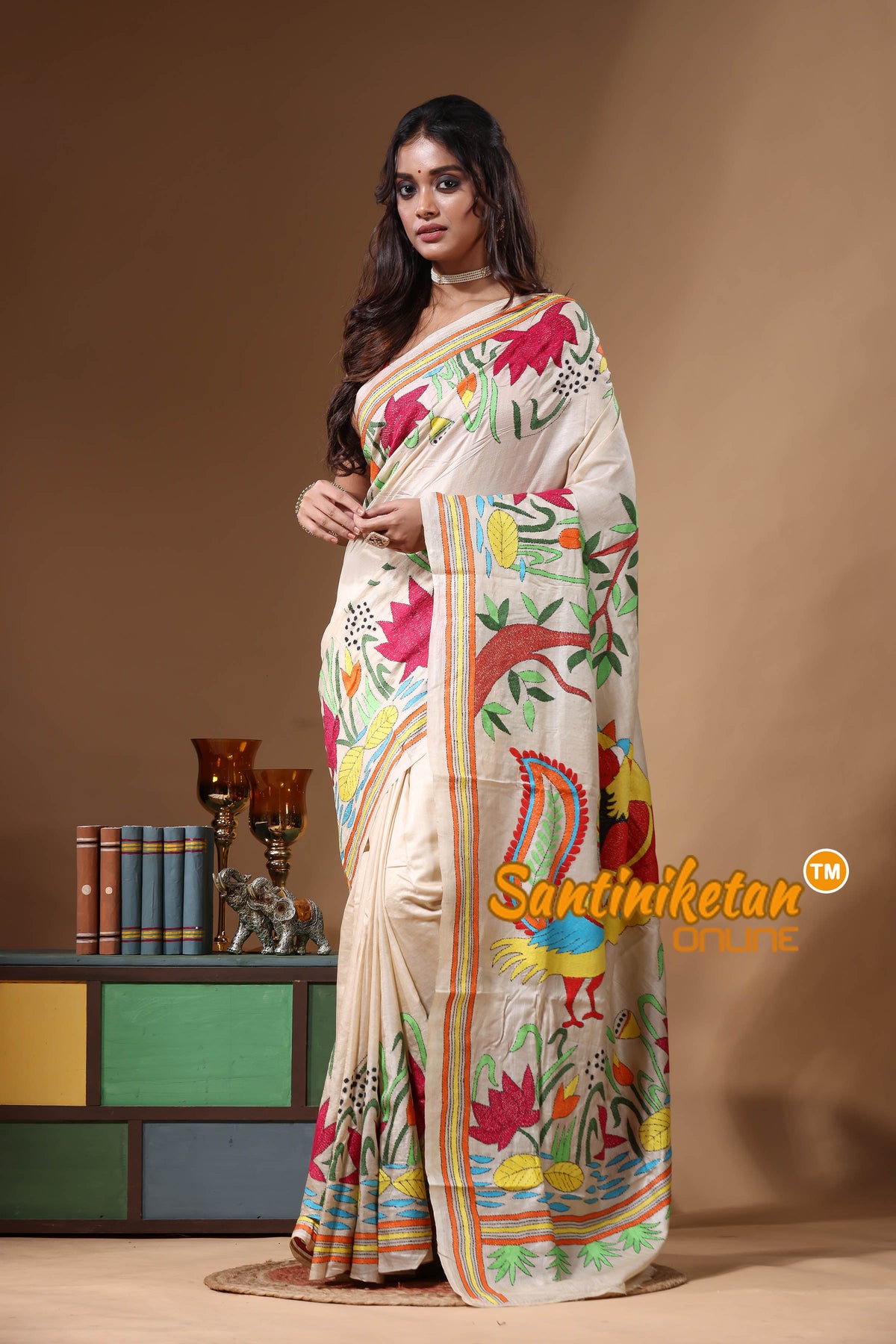 Pure Gachi Tussar Kantha Stitch Saree SN2631128