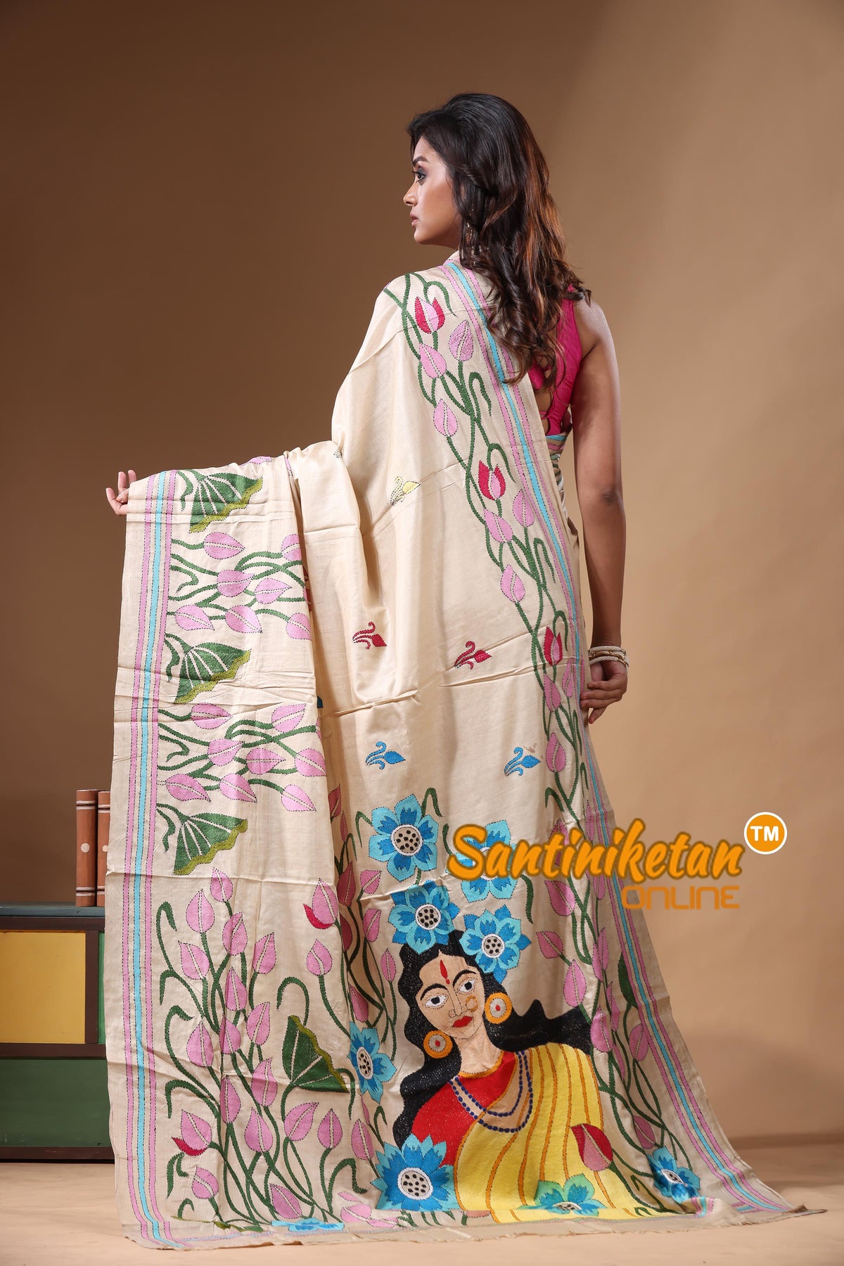 Pure Gachi Tussar Kantha Stitch Saree SN2631226