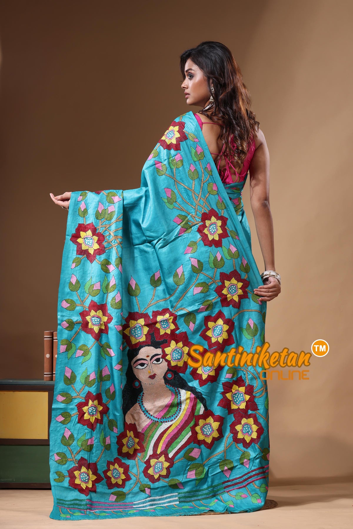 Dye Pure Gachi Tussar Kantha Stitch Saree SN2631292