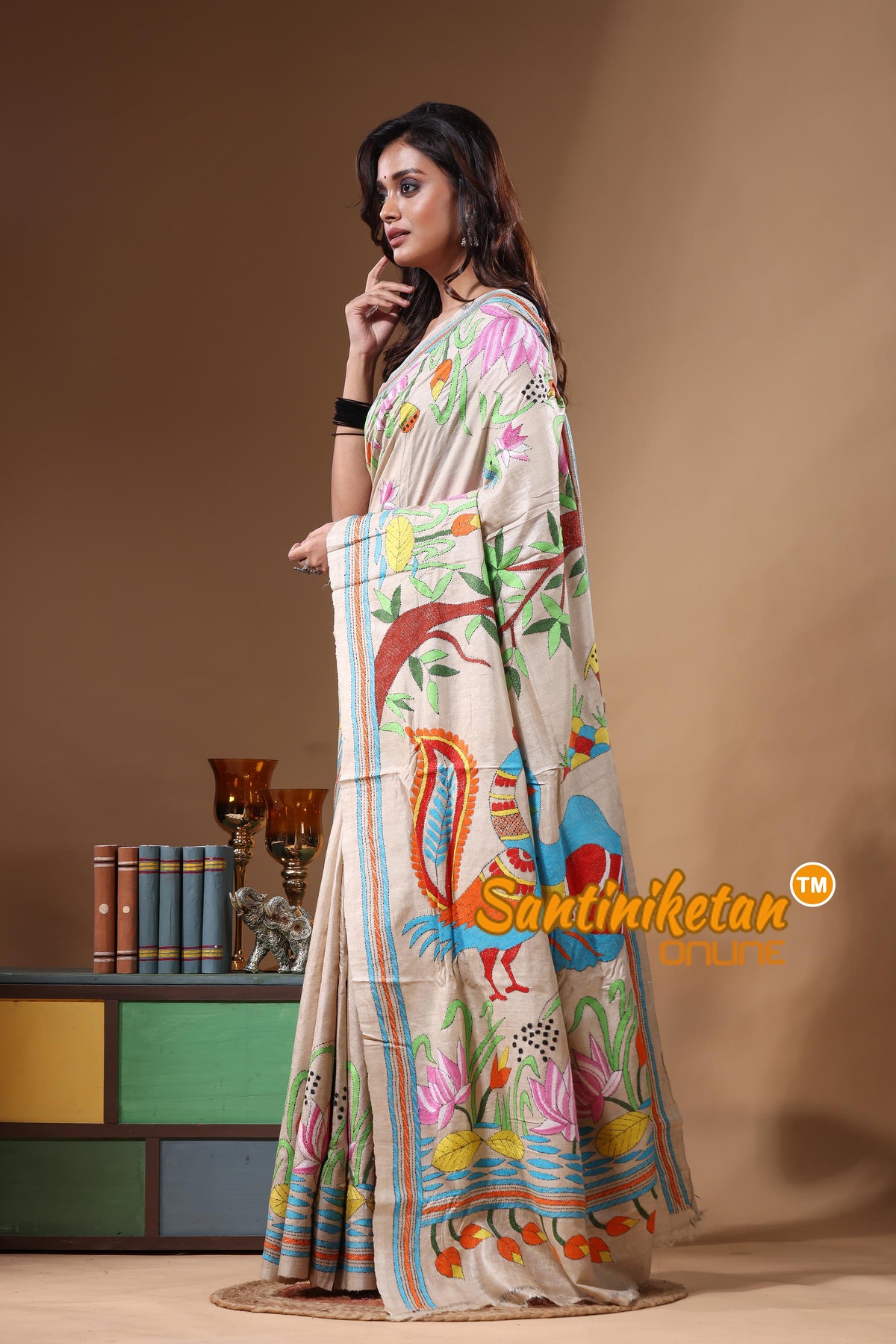 Pure Gachi Tussar Kantha Stitch Saree SN2631394