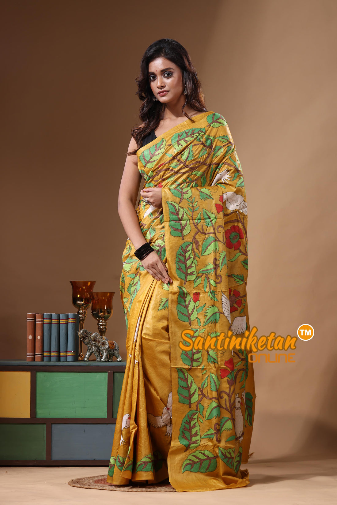 Dye Pure Gachi Tussar Kantha Stitch Saree SN2631430