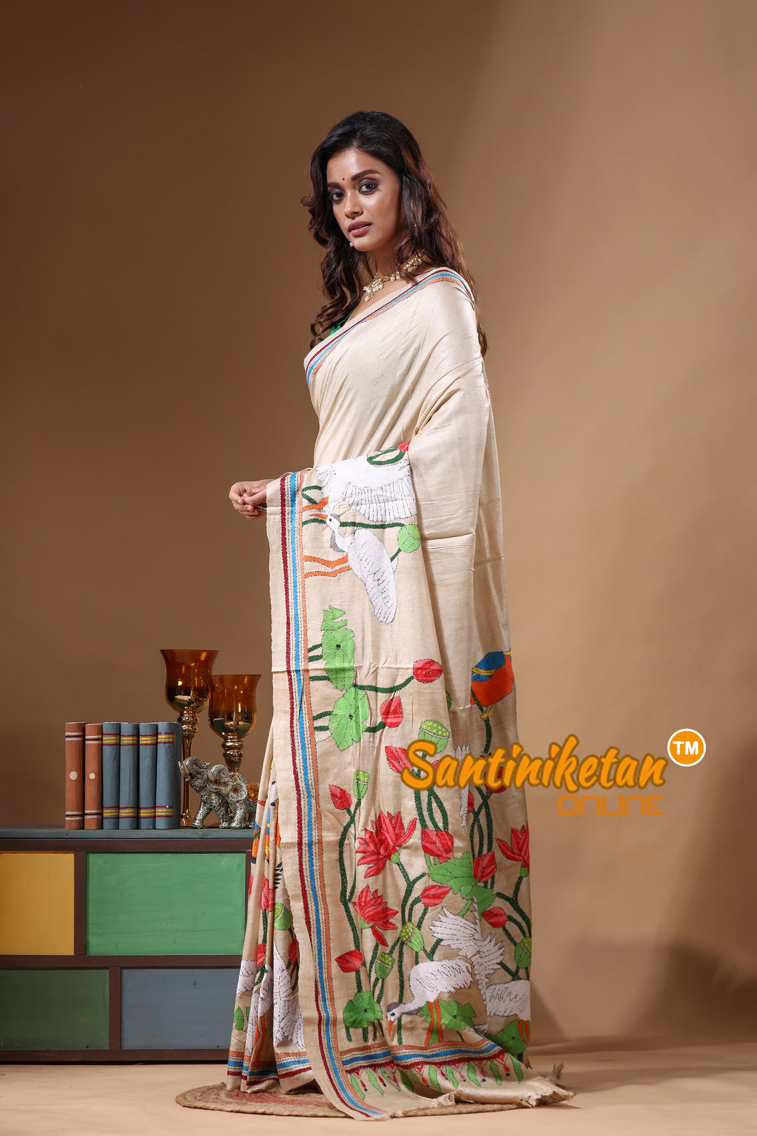 Pure Gachi Tussar Kantha Stitch Saree SN2631565