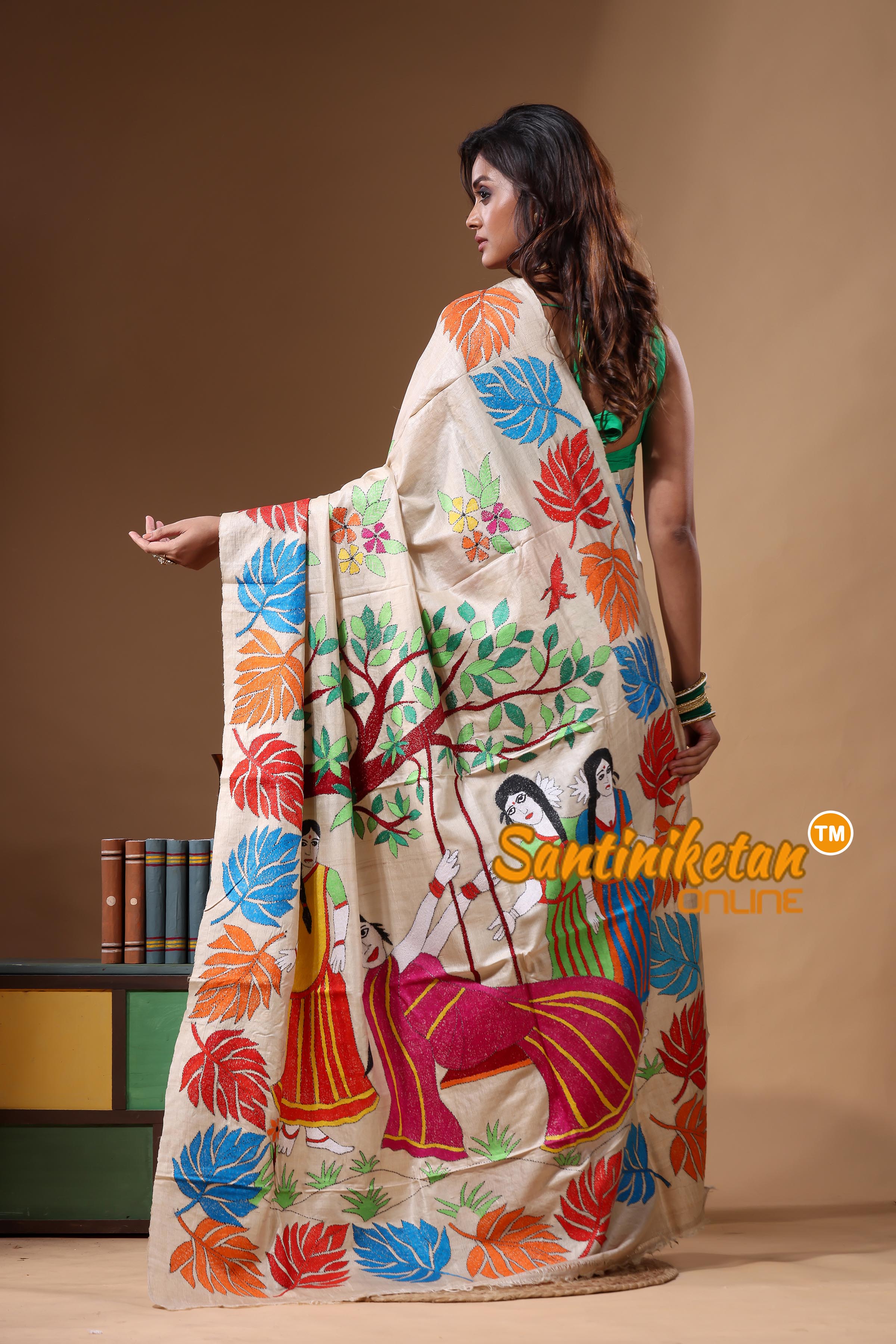 Pure Gachi Tussar Kantha Stitch Saree SN2631716
