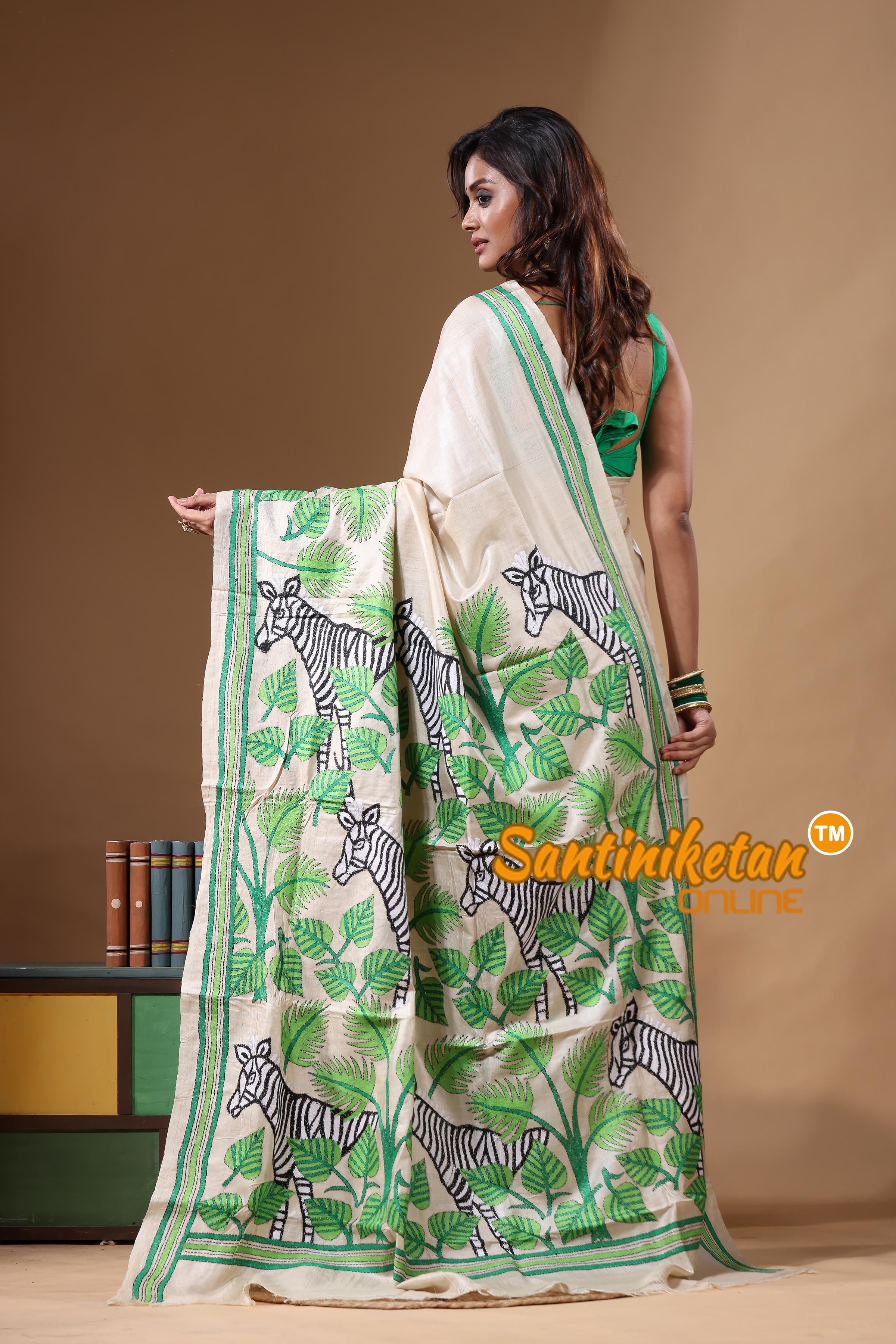 Pure Gachi Tussar Kantha Stitch Saree SN2631758