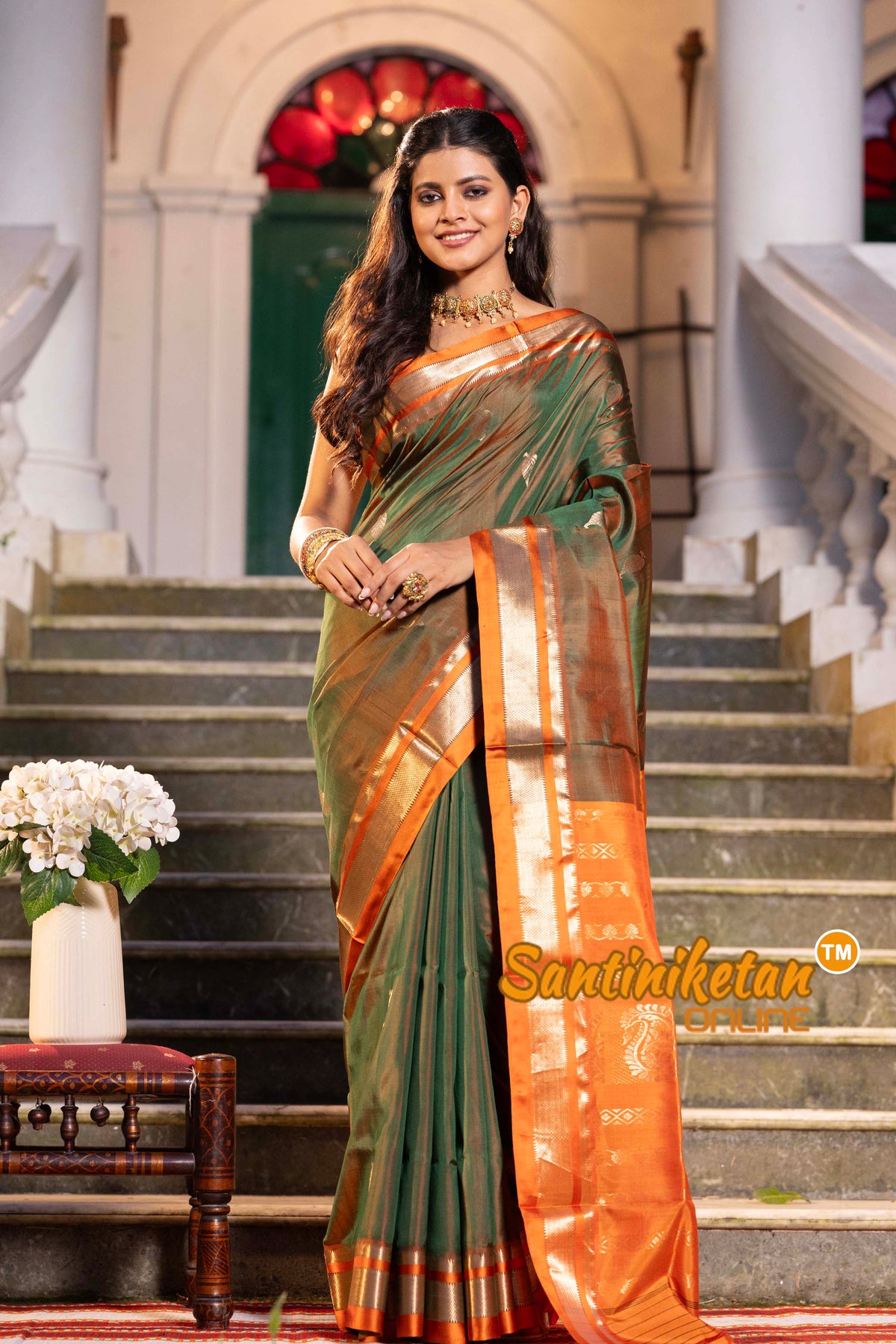 Kanjivaram Design Garad Silk Saree with Blouse SN2631814