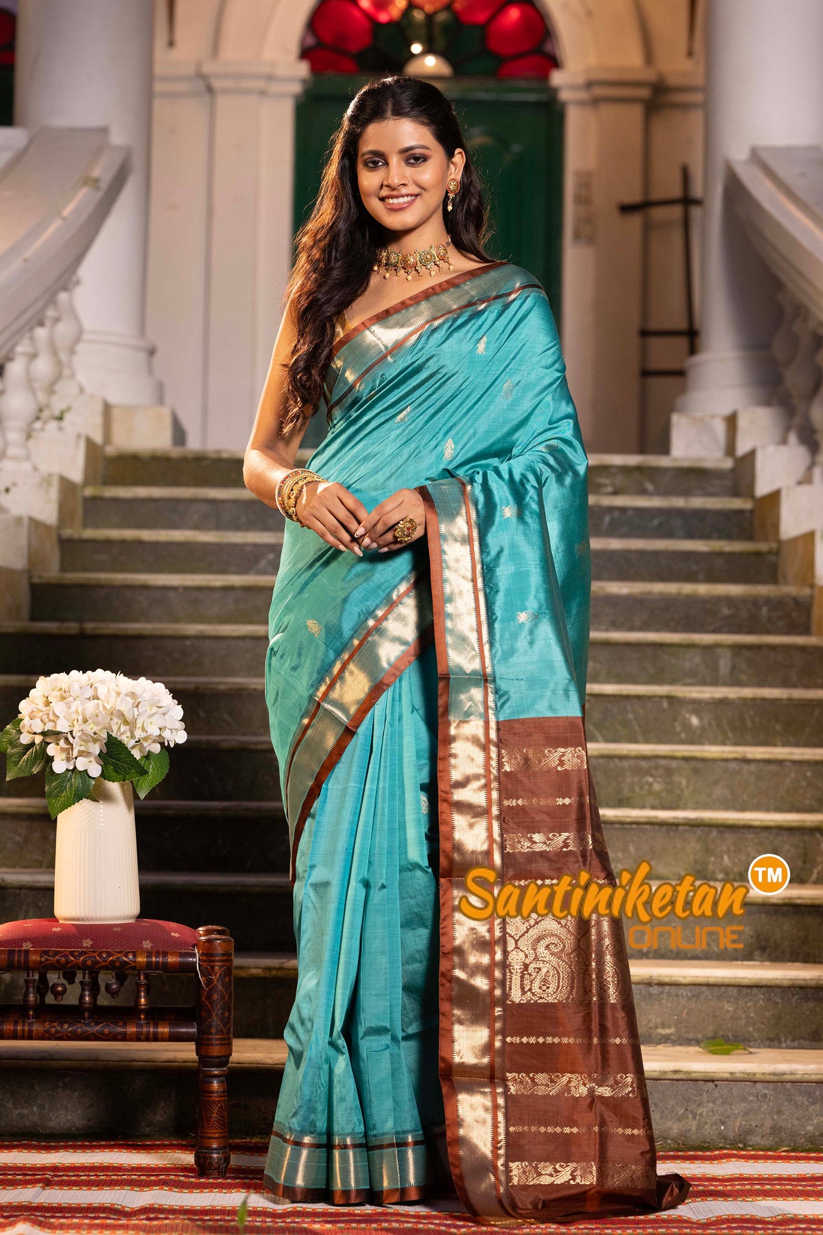 Kanjivaram Design Garad Silk Saree with Blouse SN2631827