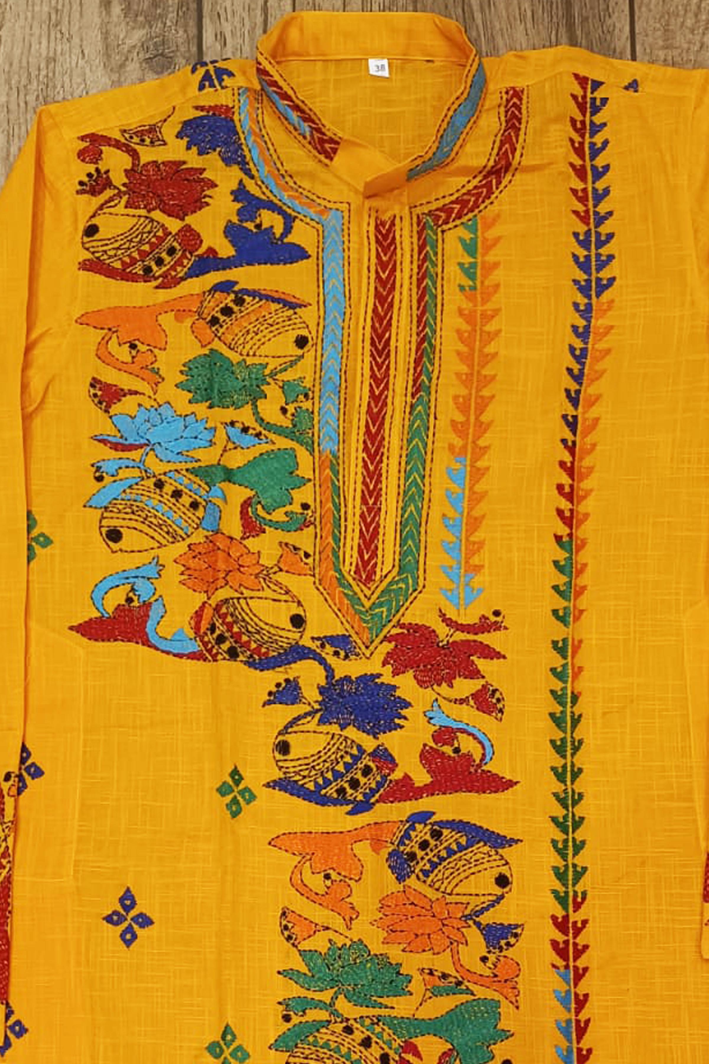 Cotton Kantha Stitch (Hand Embroidery) Panjabi