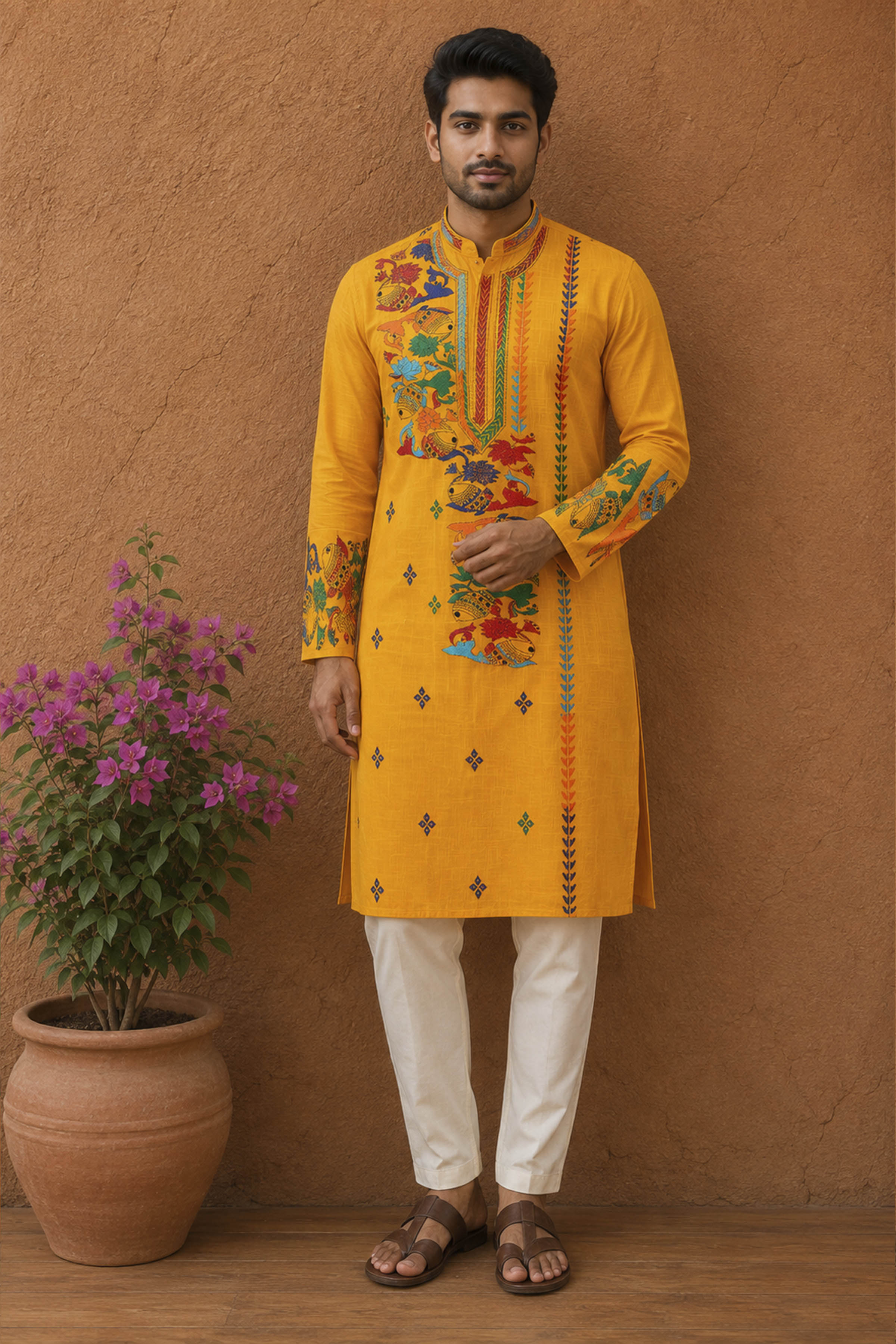 Cotton Kantha Stitch (Hand Embroidery) Panjabi