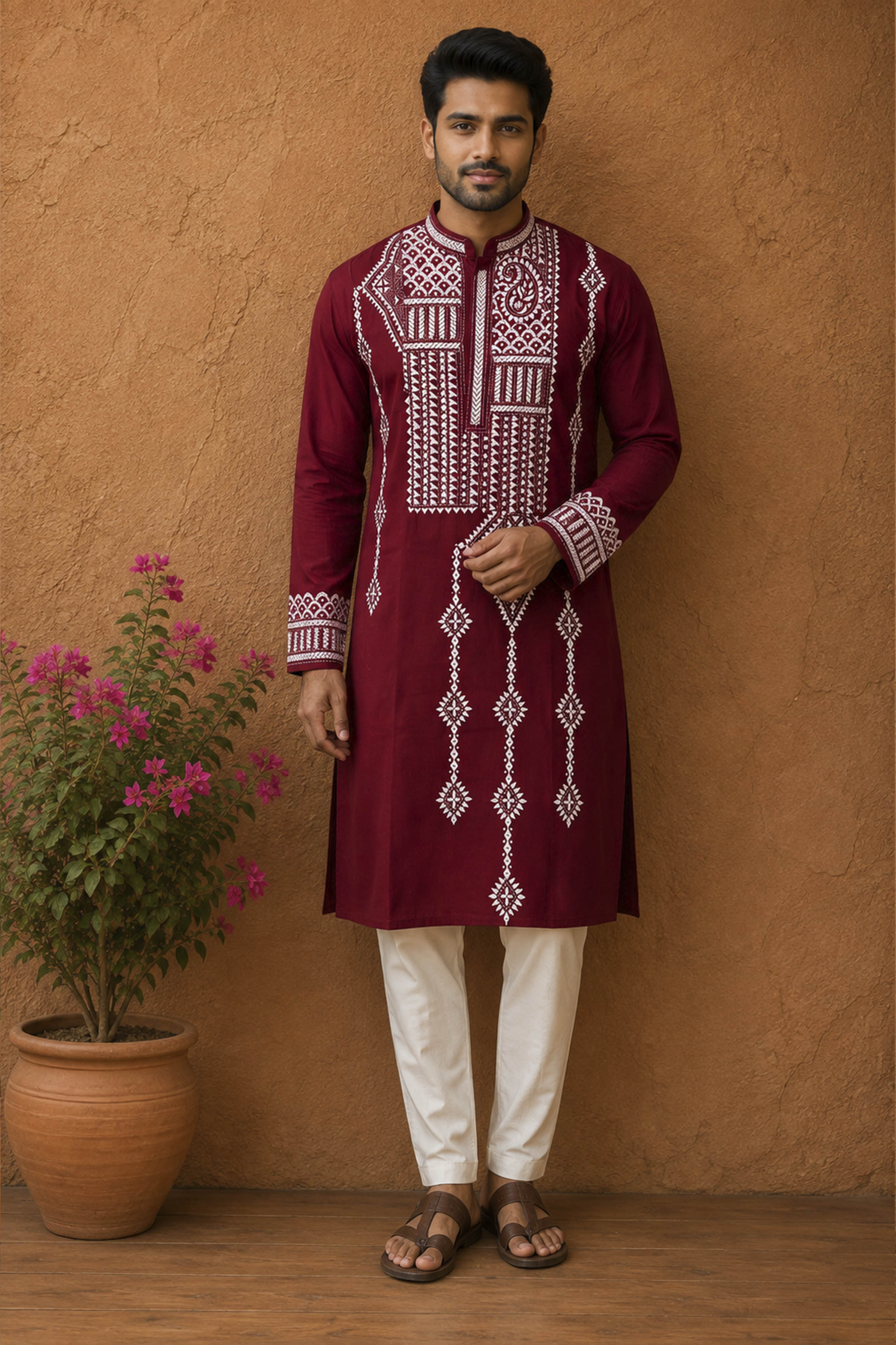 Cotton Kantha Stitch (Hand Embroidery) Panjabi