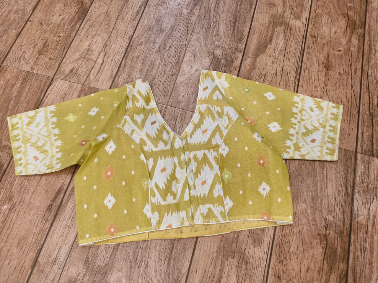 Alpine Glass Sleeve Rasham Jamdani Blouse SN26WP099