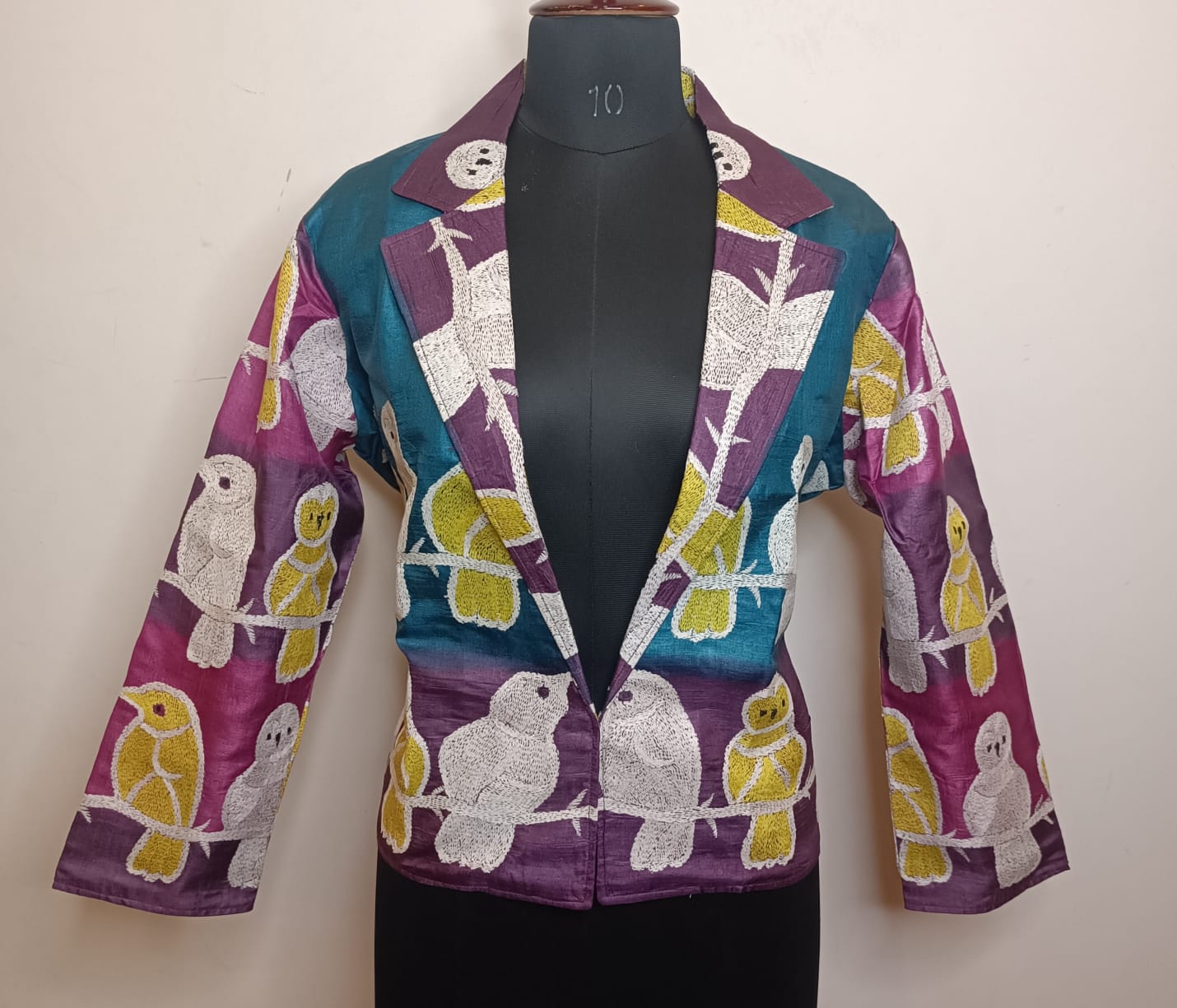 Pure Tussar Silk Kantha Stitch Women&