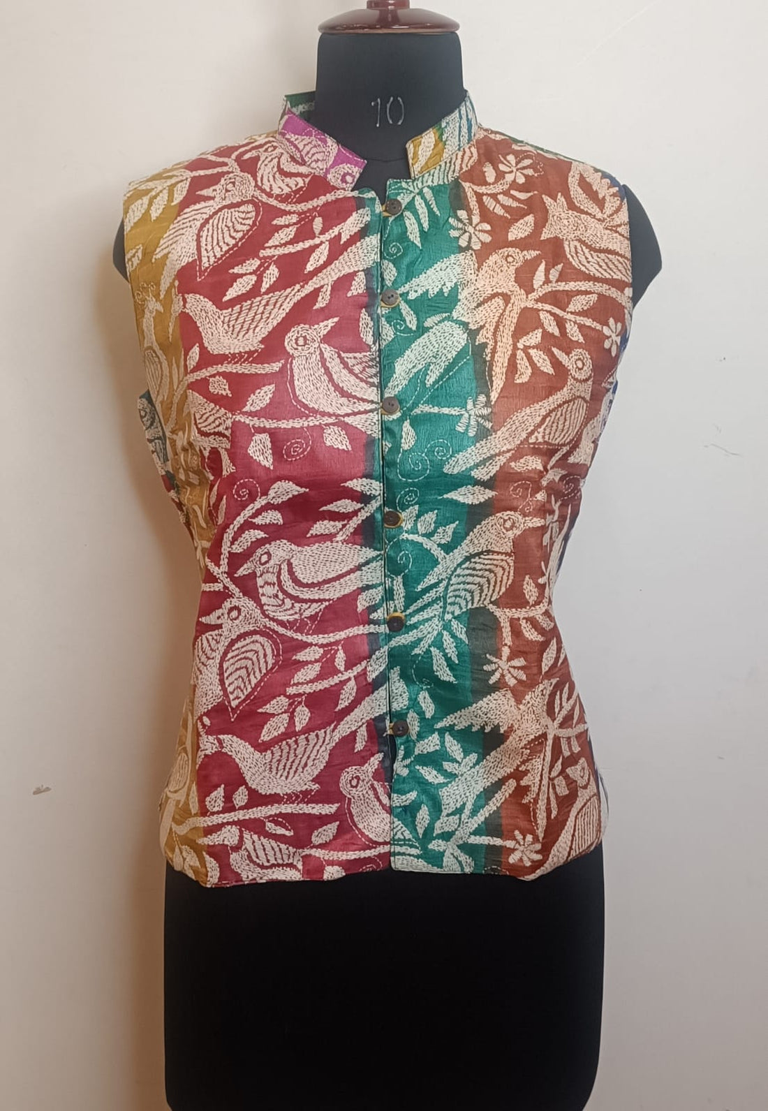 Pure Tussar Silk Kantha Stitch Women&