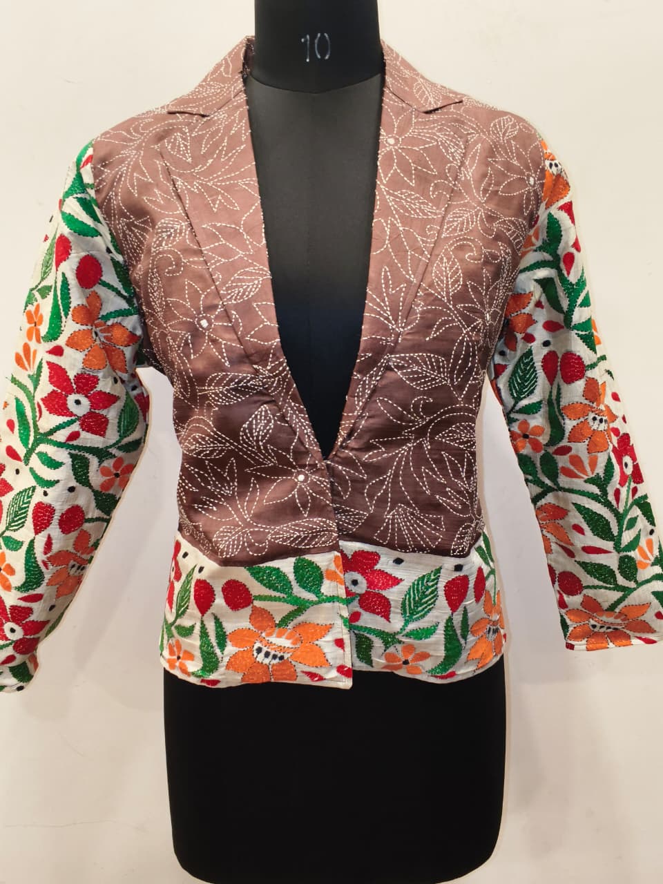 Pure Tussar Silk Kantha Stitch Women&