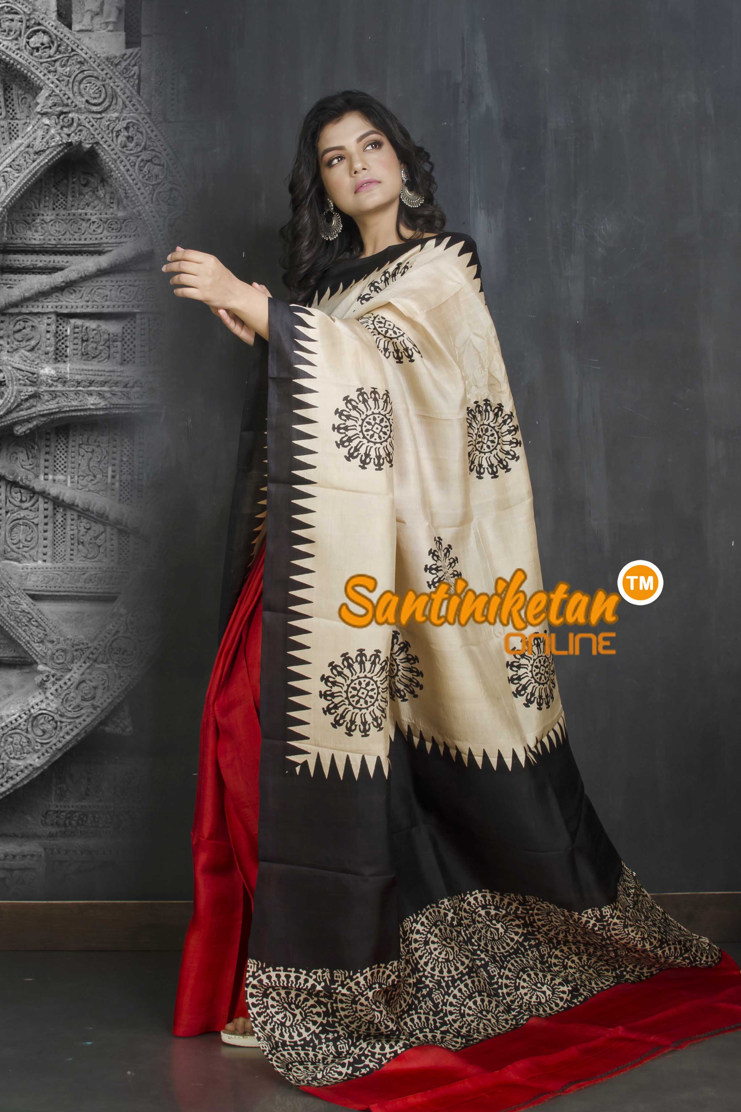 Hand Block On Murshidabad Silk SN20209047