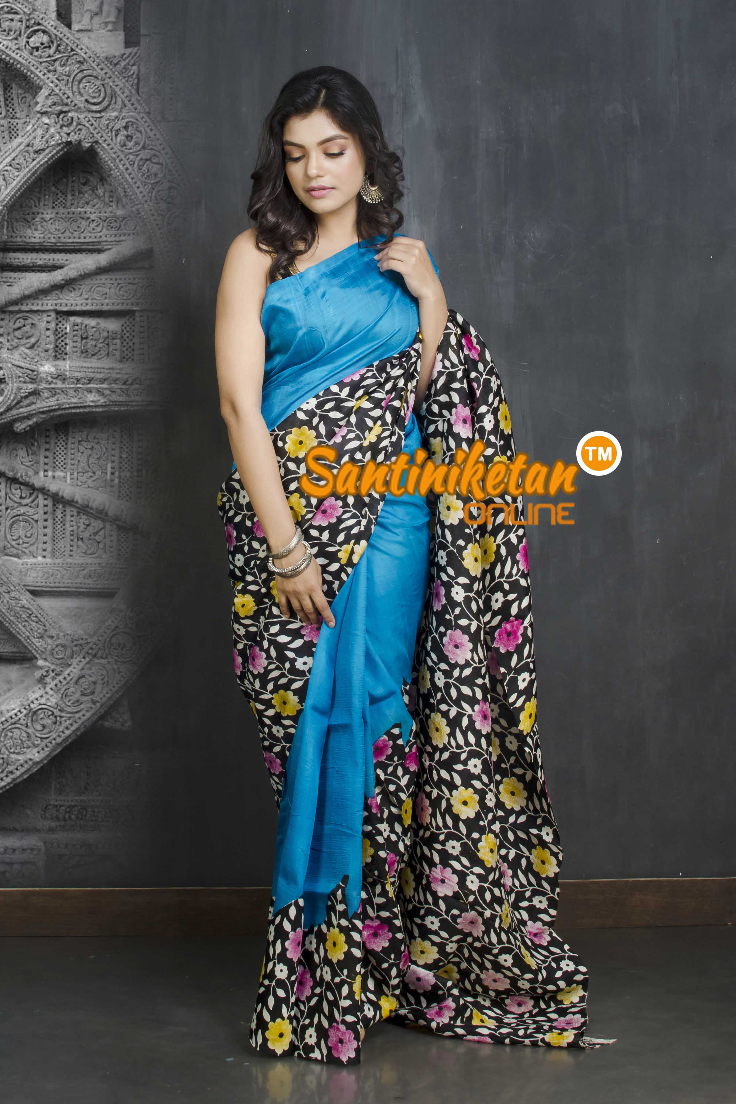 Hand Block On Murshidabad Silk SN20209102