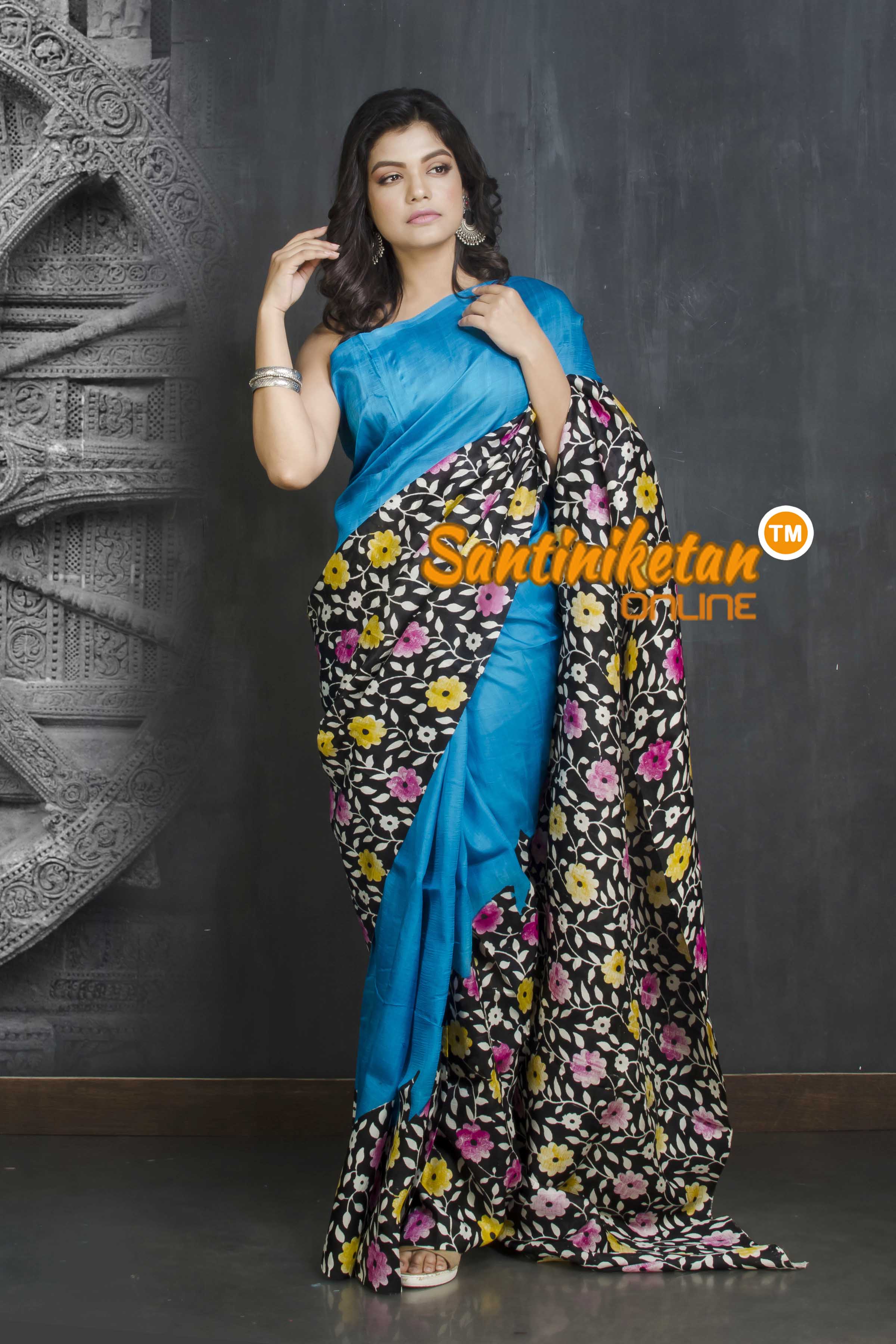 Hand Block On Murshidabad Silk SN20209102